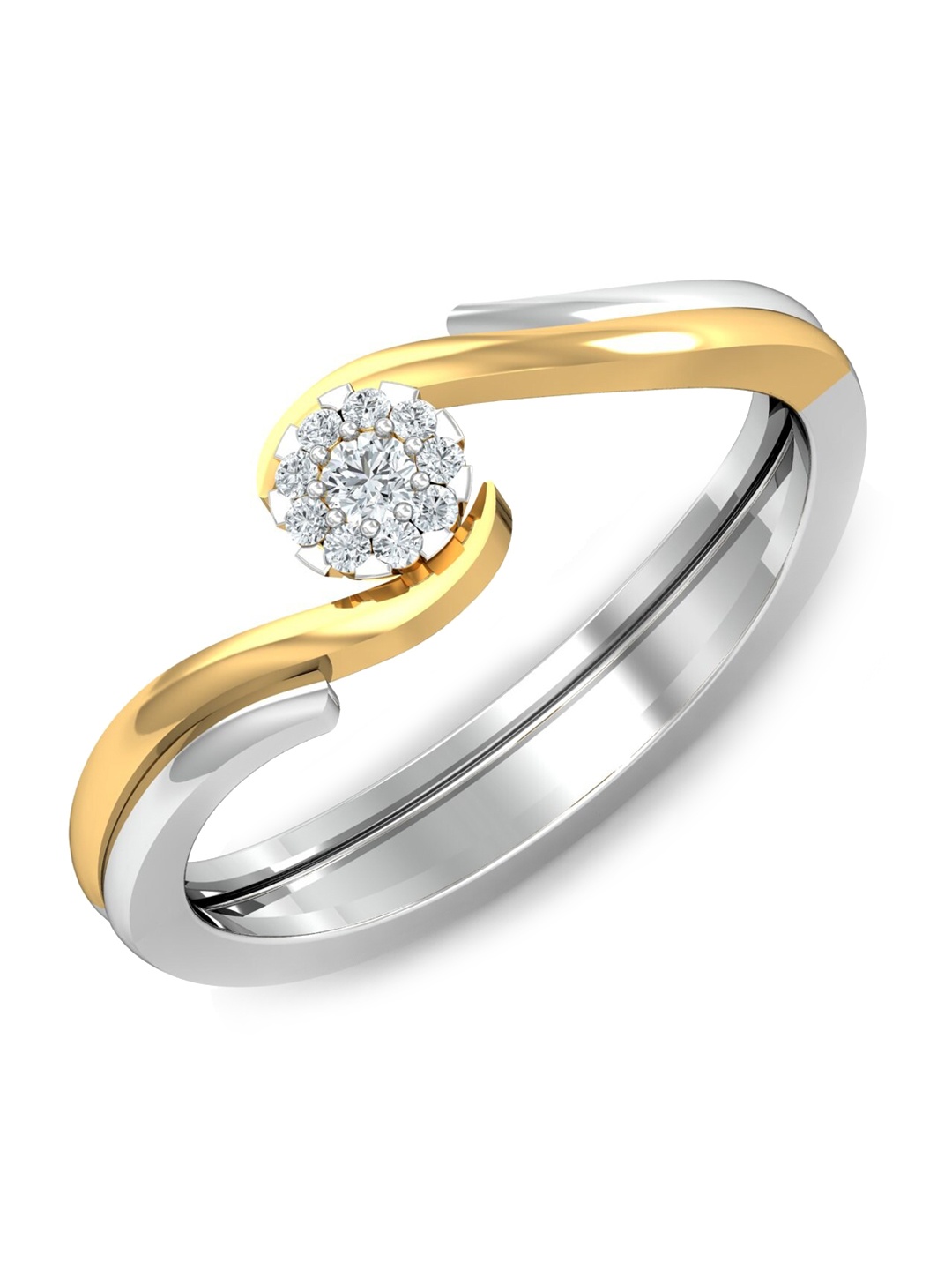

KUBERBOX 18KT Gold Diamond Studded Finger Ring-3.08gm