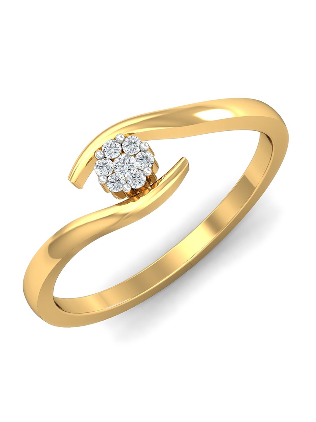 

KUBERBOX 18KT Gold Diamond Studded Finger Ring-2.05gm