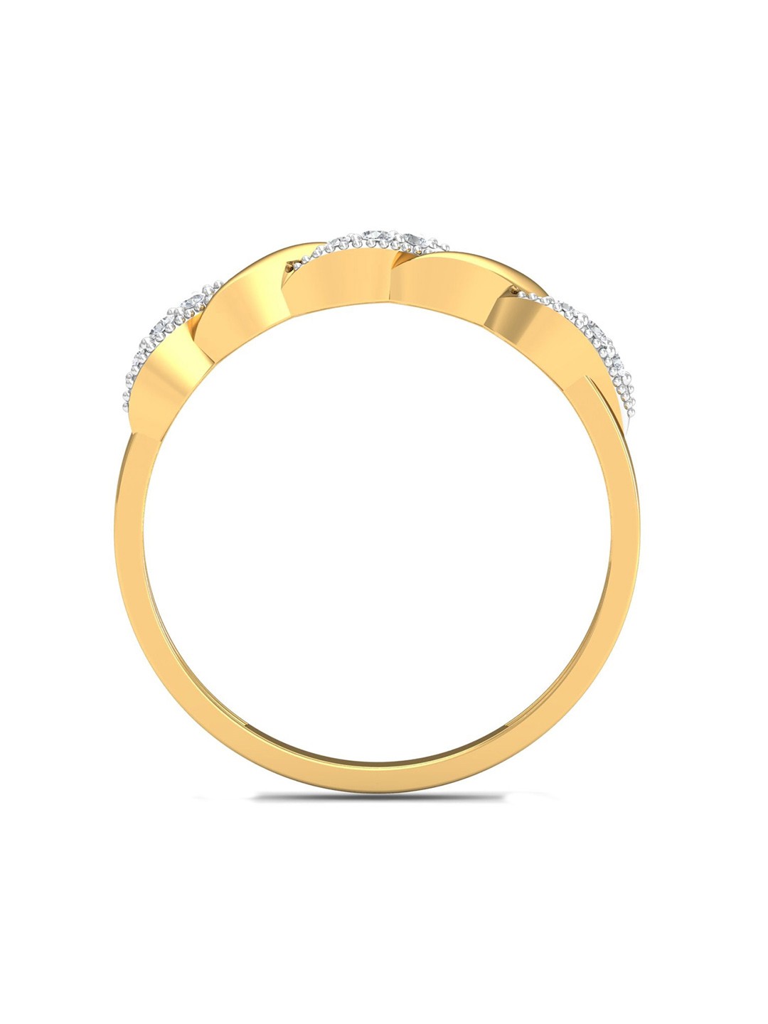 

KUBERBOX 18KT Gold Diamond Studded Finger Ring-2.45gm
