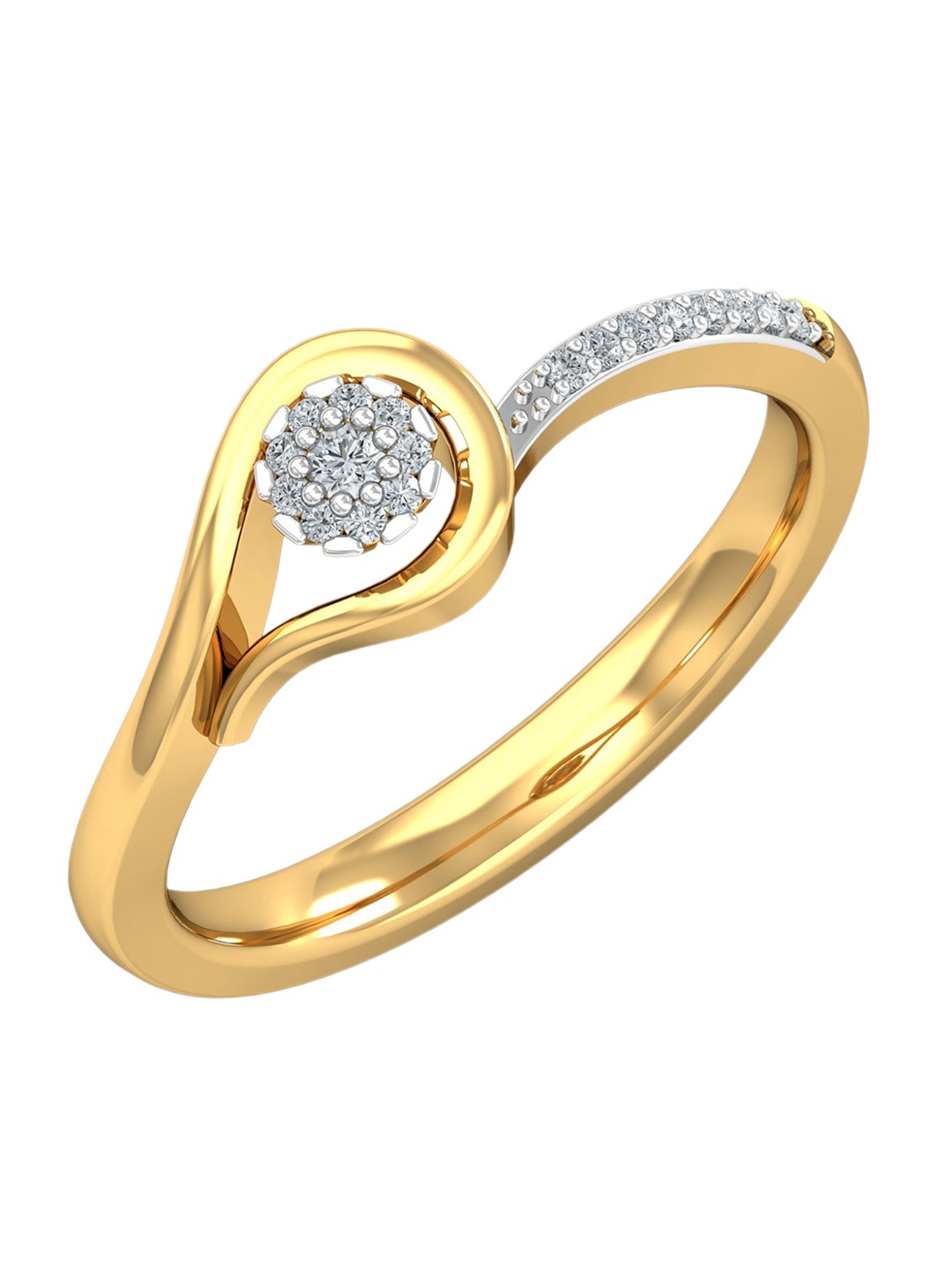 

KUBERBOX 18KT Gold Diamond Studded Finger Ring-3.73gm