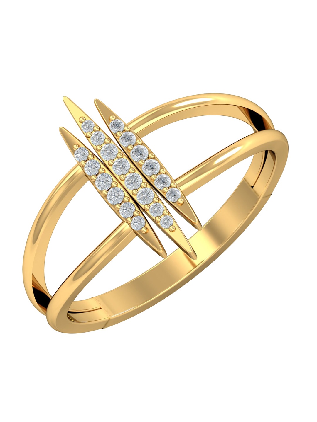 

KUBERBOX Uniquely Studded18KT Gold Diamond Ring - 2.65gm