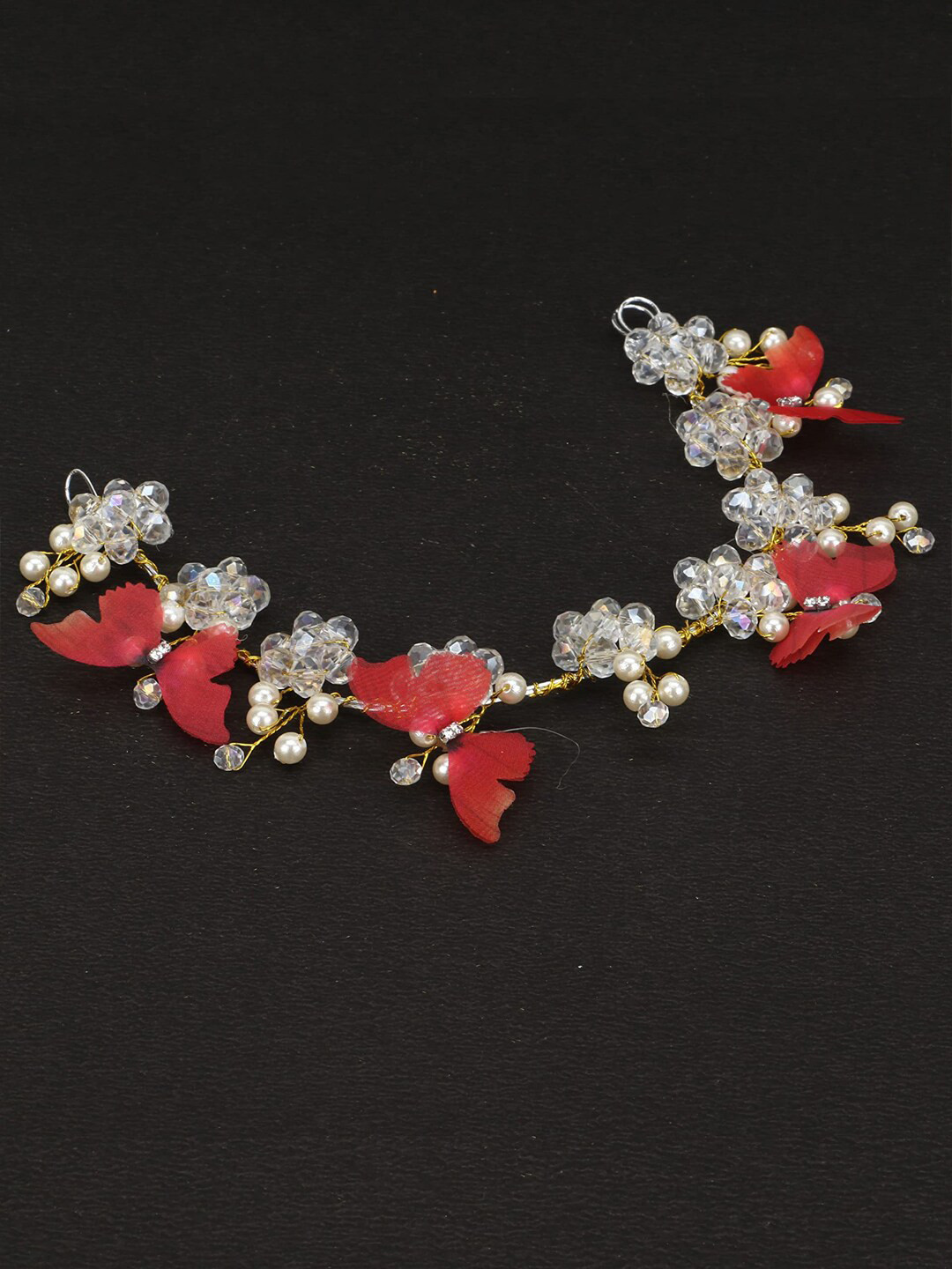 

VAGHBHATT Beaded Hair Accessory, Red