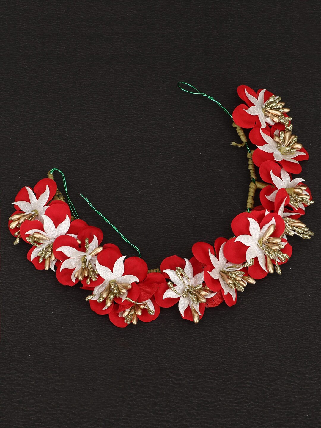 

VAGHBHATT Floral Hair Accessory, Red