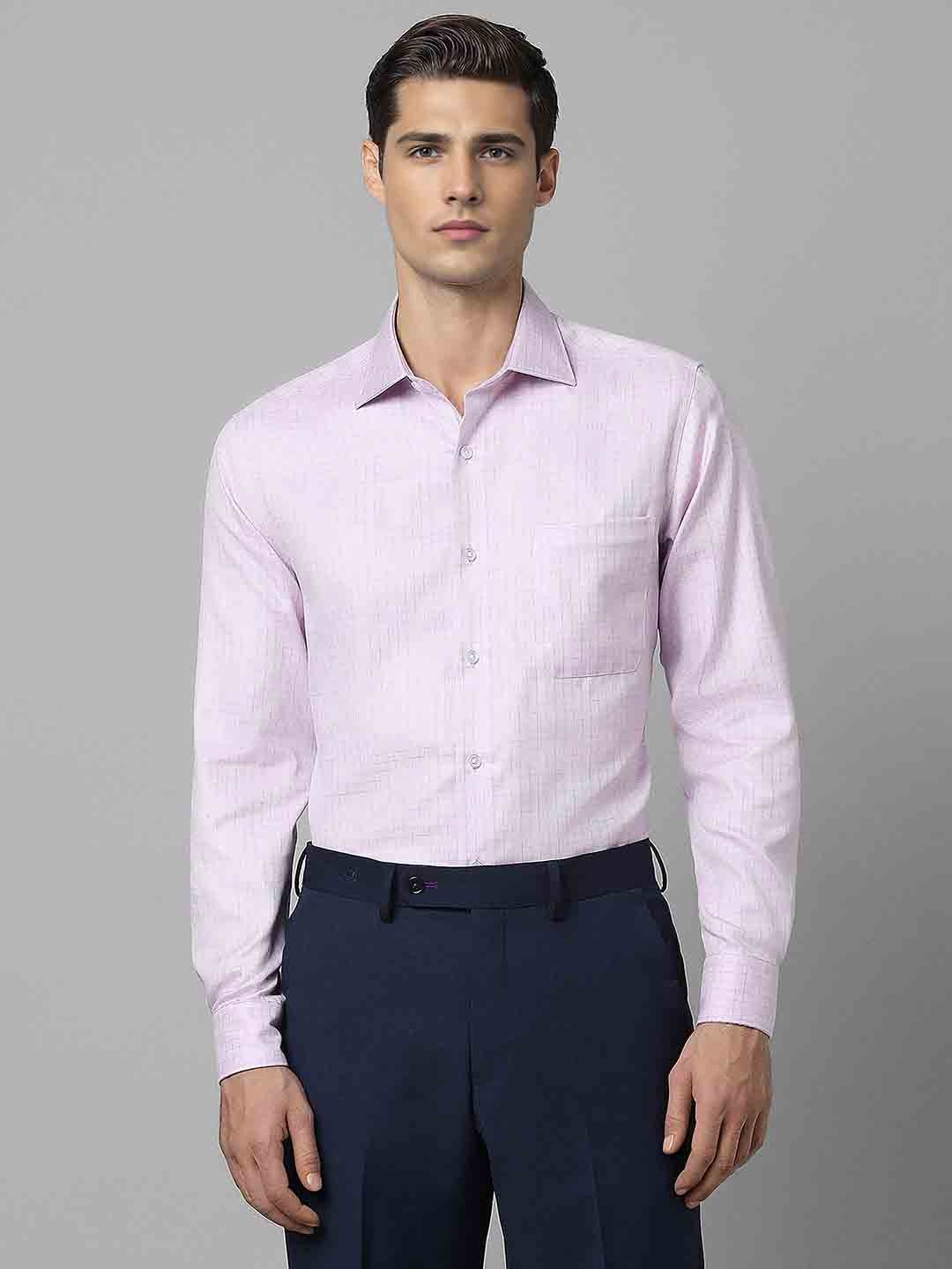 

Louis Philippe Pure Cotton Classic Fit Checked Formal Shirt, Lavender