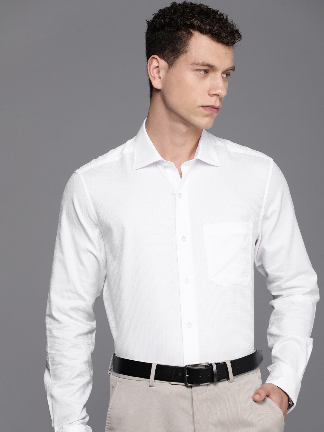 

Louis Philippe Pure Cotton Classic Opaque Formal Shirt, White