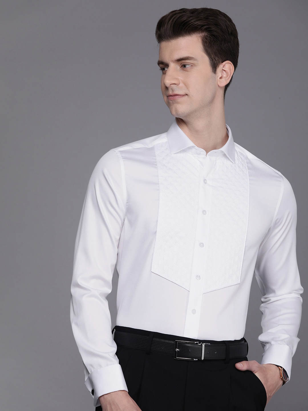 

Louis Philippe Men Slim Fit Pure Cotton Formal Shirt, White