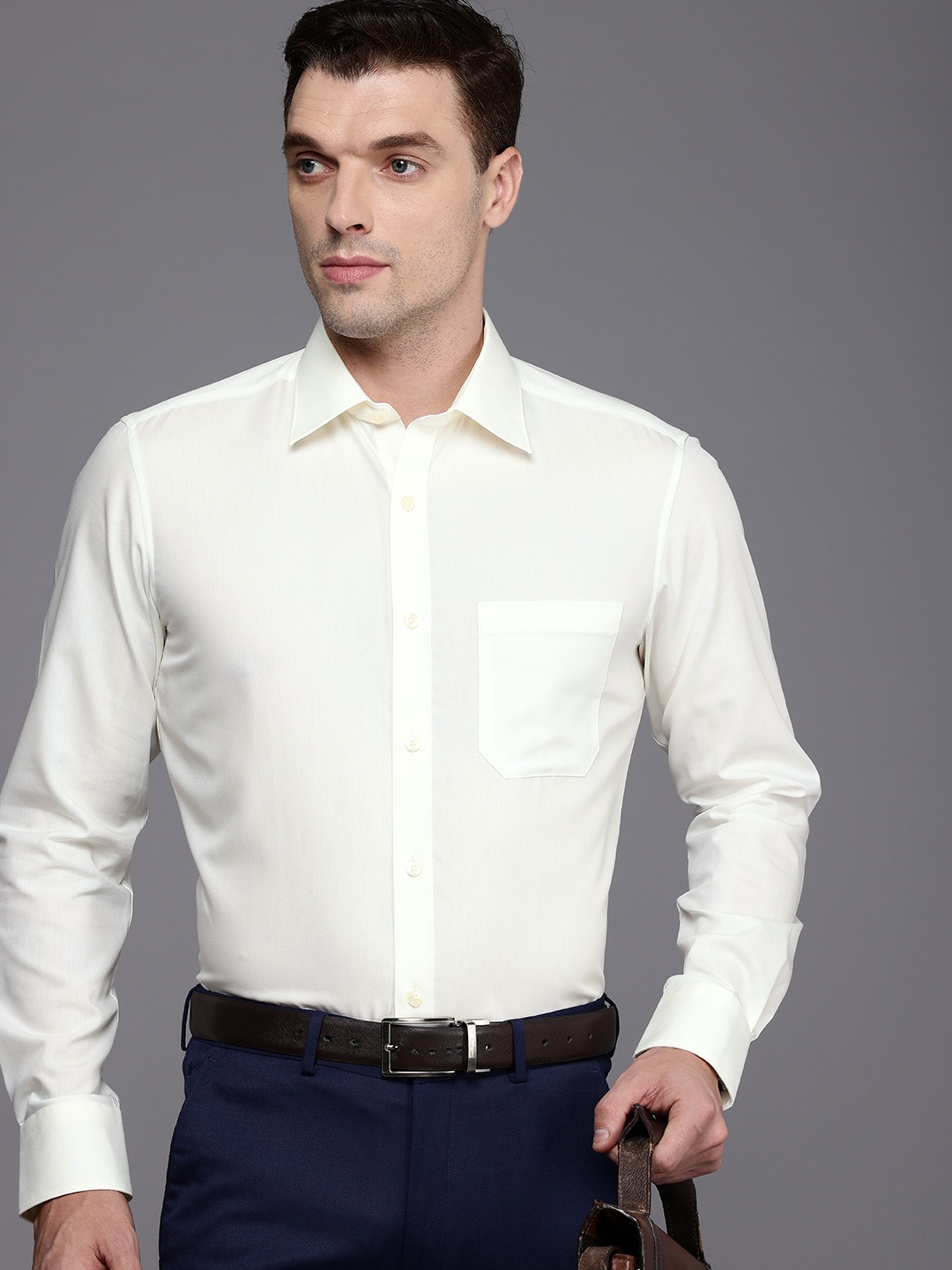 

Louis Philippe Pure Cotton Classic Opaque Formal Shirt, White