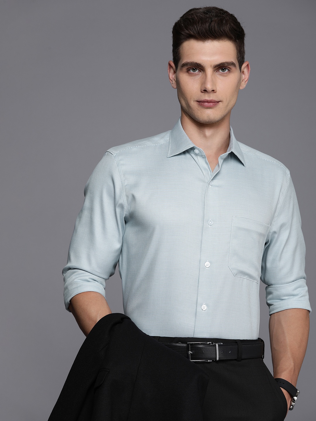 

Louis Philippe Men Classic Opaque Formal Shirt, Blue