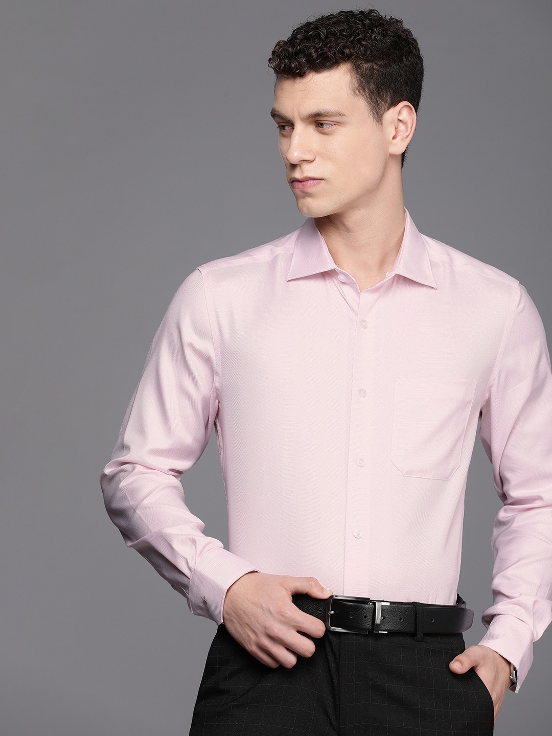 

Louis Philippe Pure Cotton Classic Opaque Formal Shirt, Pink