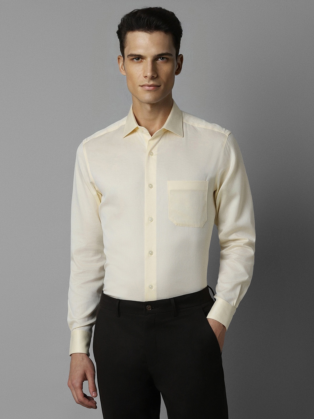 

Louis Philippe Classic Fit Formal Shirt, Beige