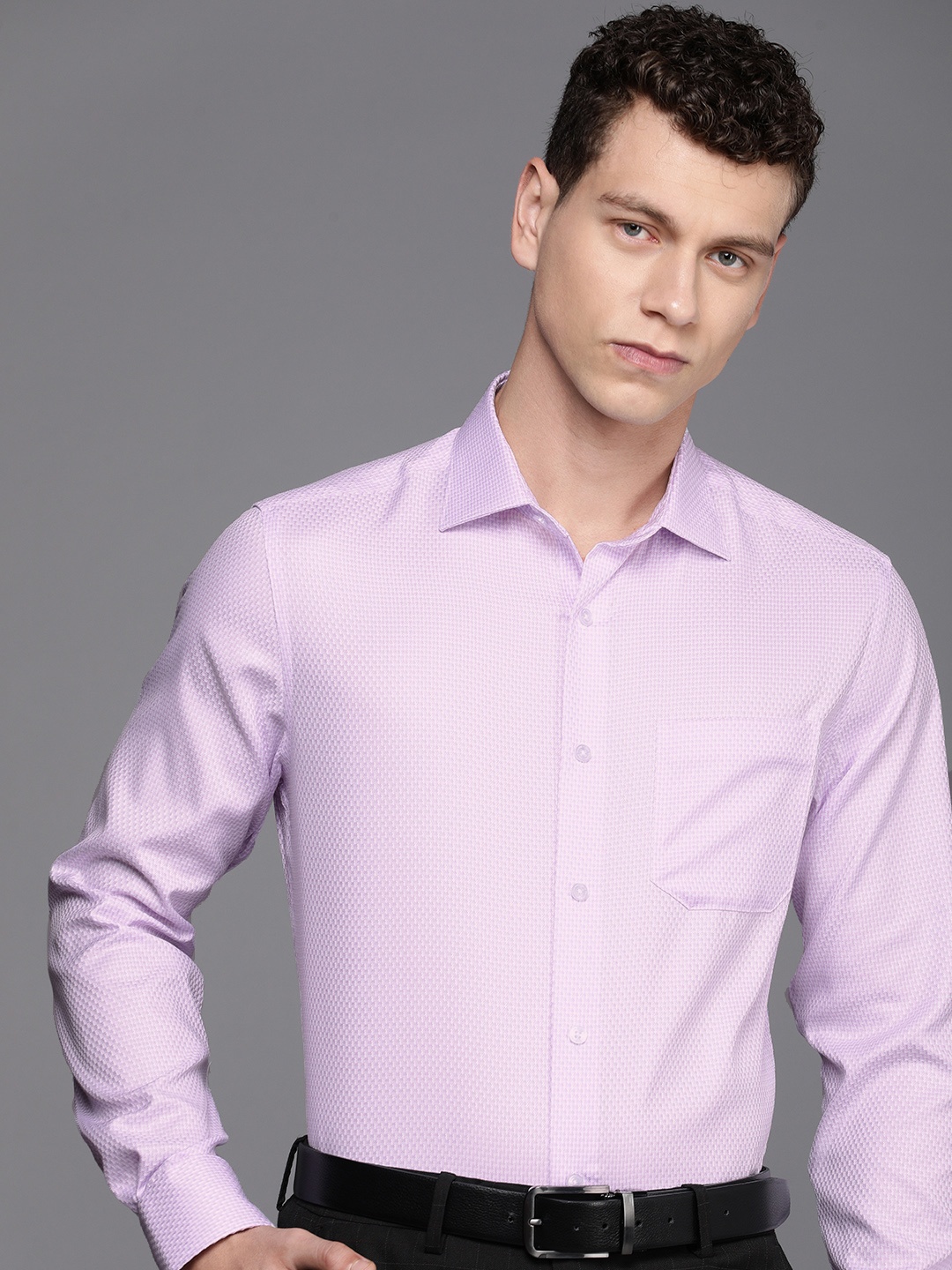 

Louis Philippe Pure Cotton Classic Opaque Formal Shirt, Lavender