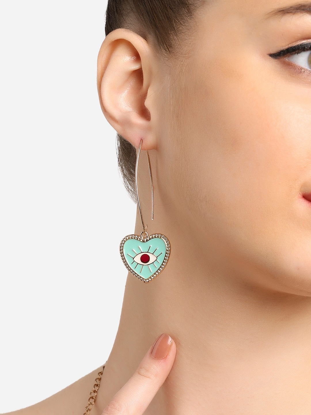 

Zaveri Pearls Gold-Plated Enamelled Drop Earrings