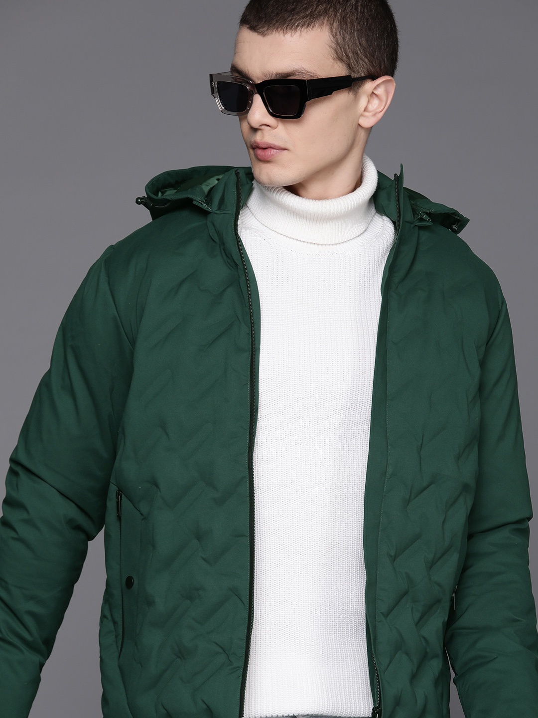 

Louis Philippe Men Padded Jacket, Green