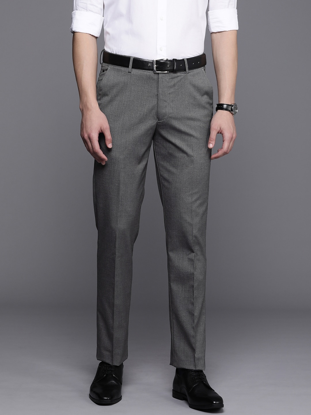 

Louis Philippe Men Slim Fit Trousers, Grey