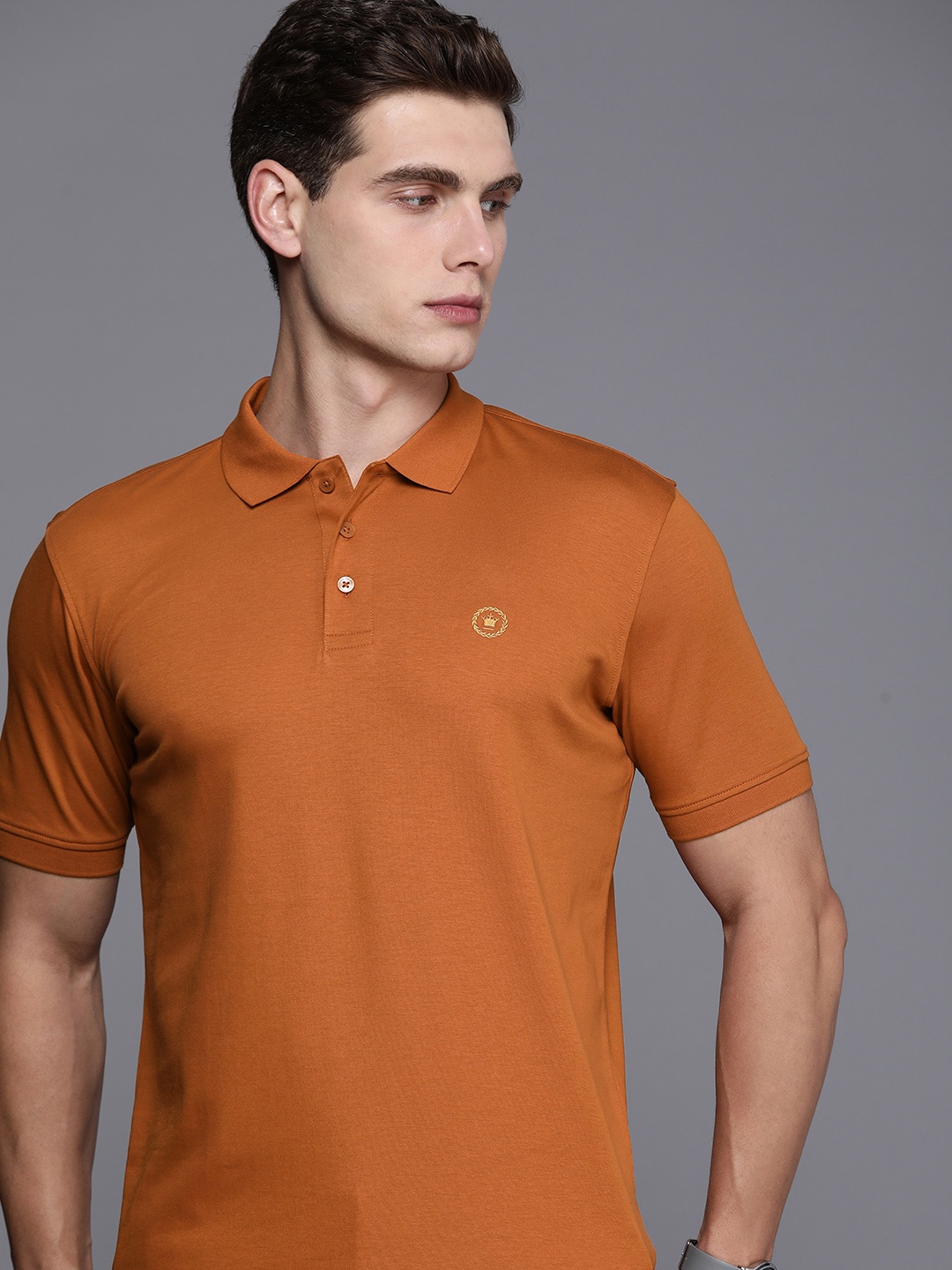 

Louis Philippe Polo Collar Pure Cotton T-shirt, Rust