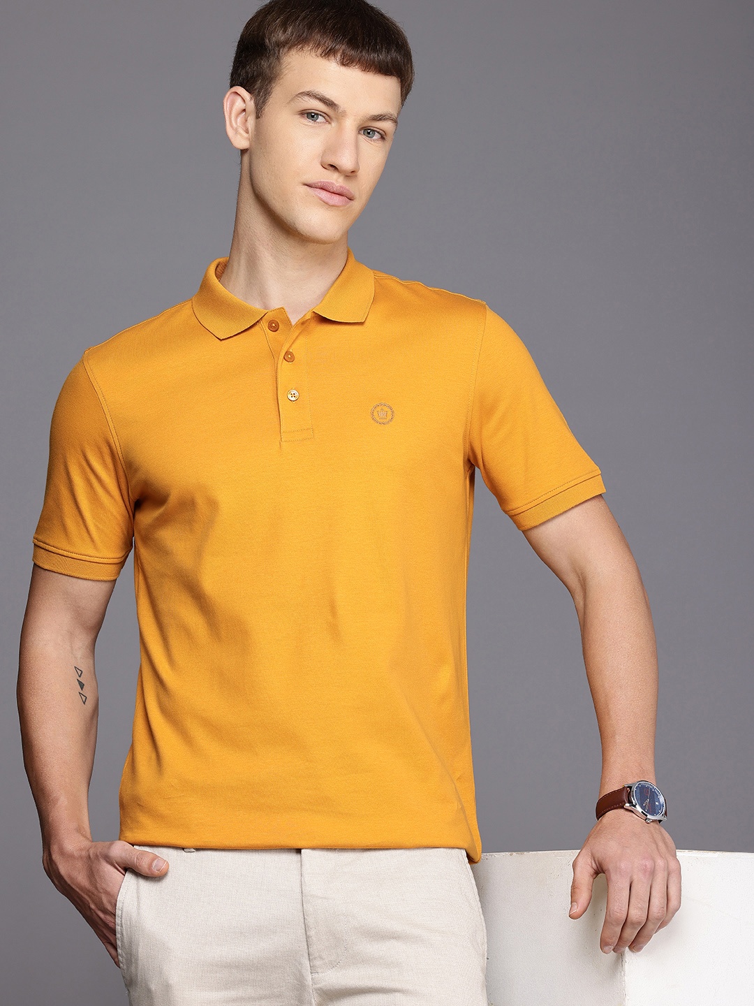 

Louis Philippe Polo Collar Pure Cotton T-shirt, Yellow