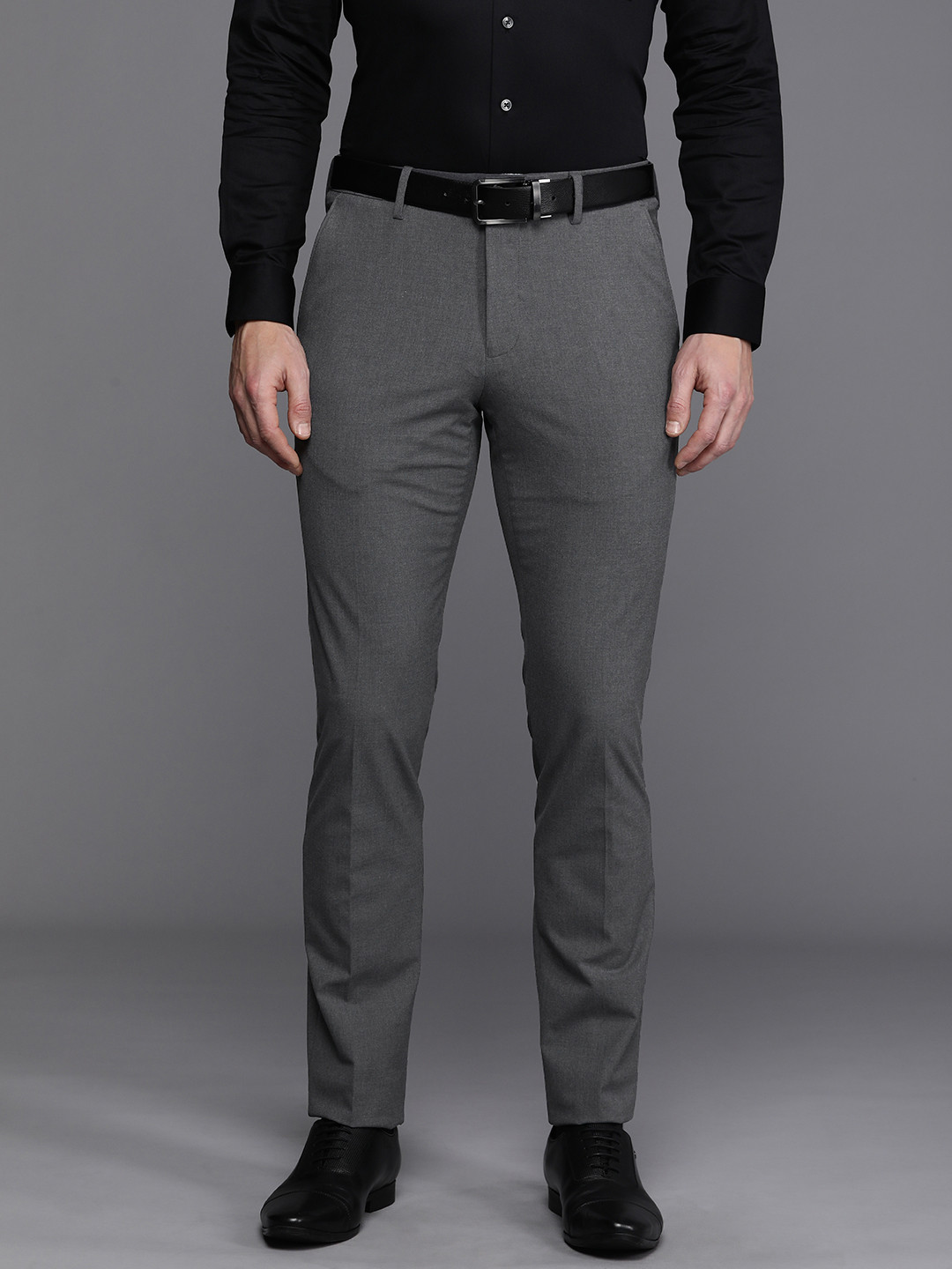 

Louis Philippe Men Super Slim Fit Trousers, Charcoal