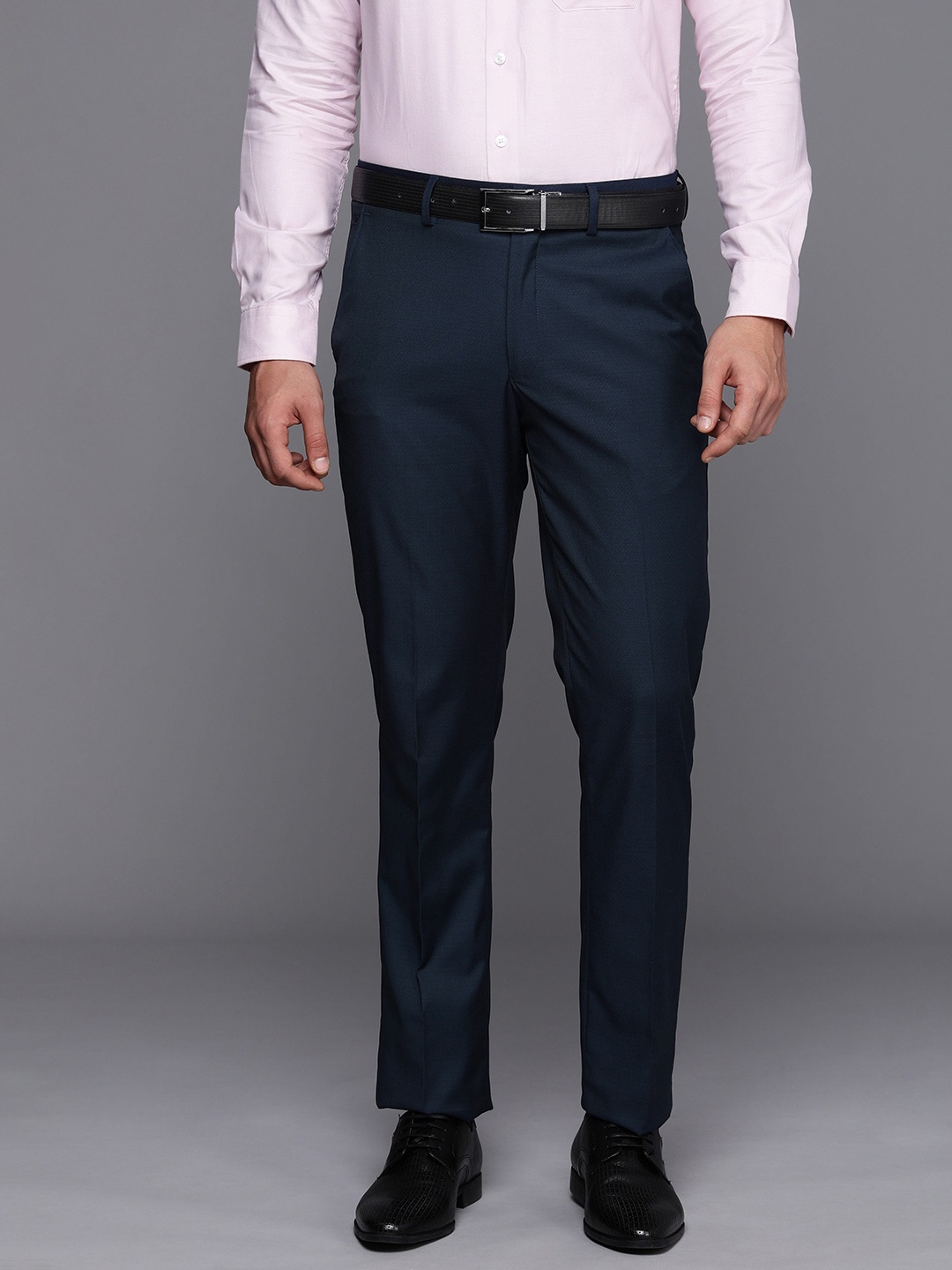 

Louis Philippe Men Slim Fit Trousers, Navy blue