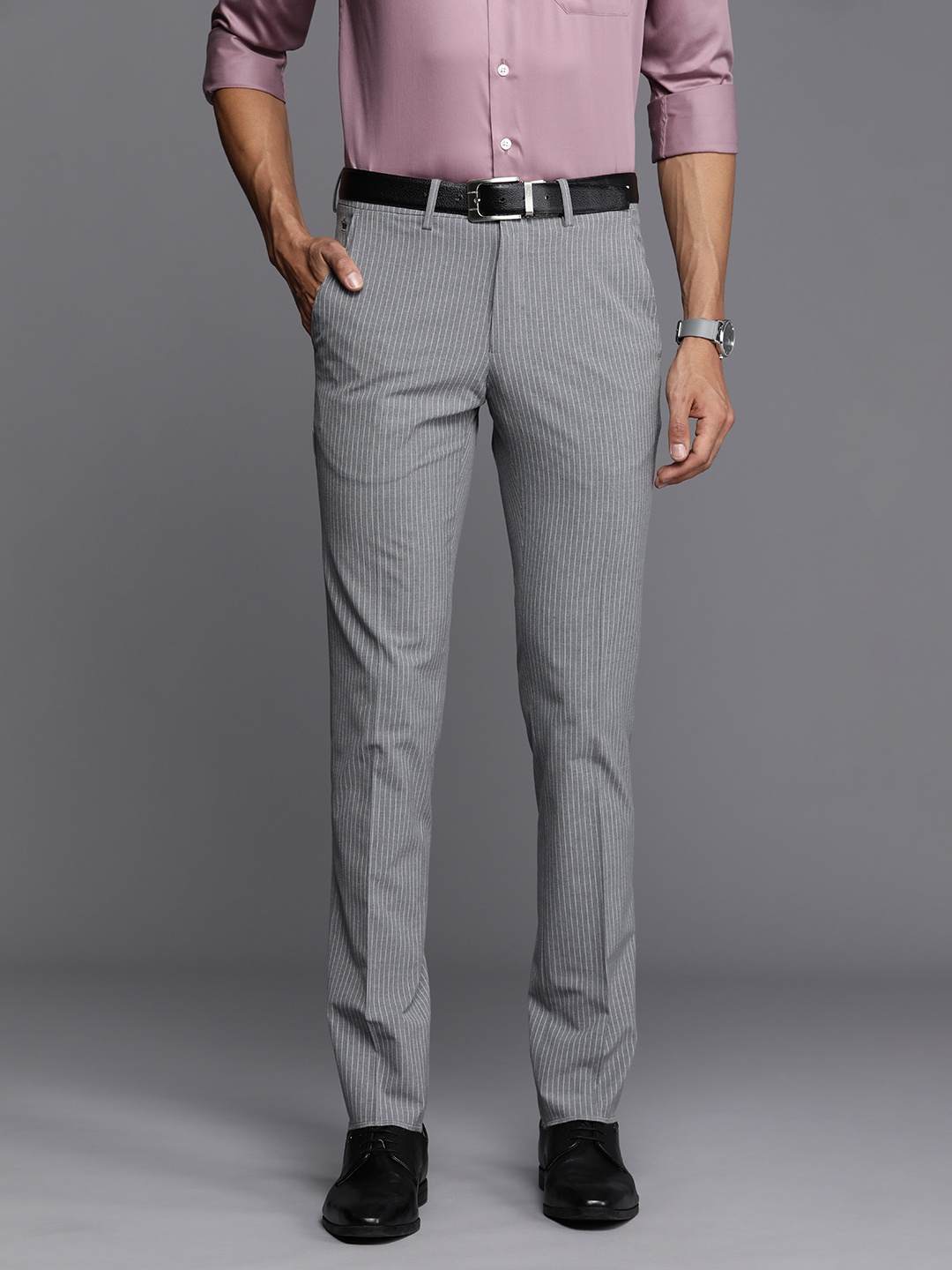 

Louis Philippe Men Super Slim Fit Trousers, Grey