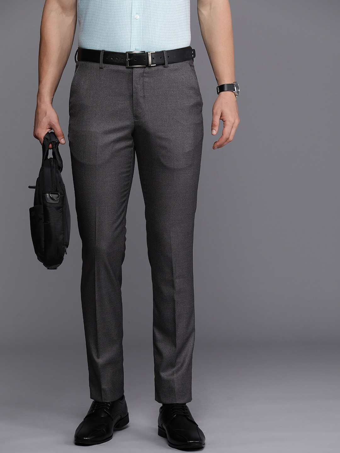 

Louis Philippe Men Super Slim Fit Formal Trousers, Grey