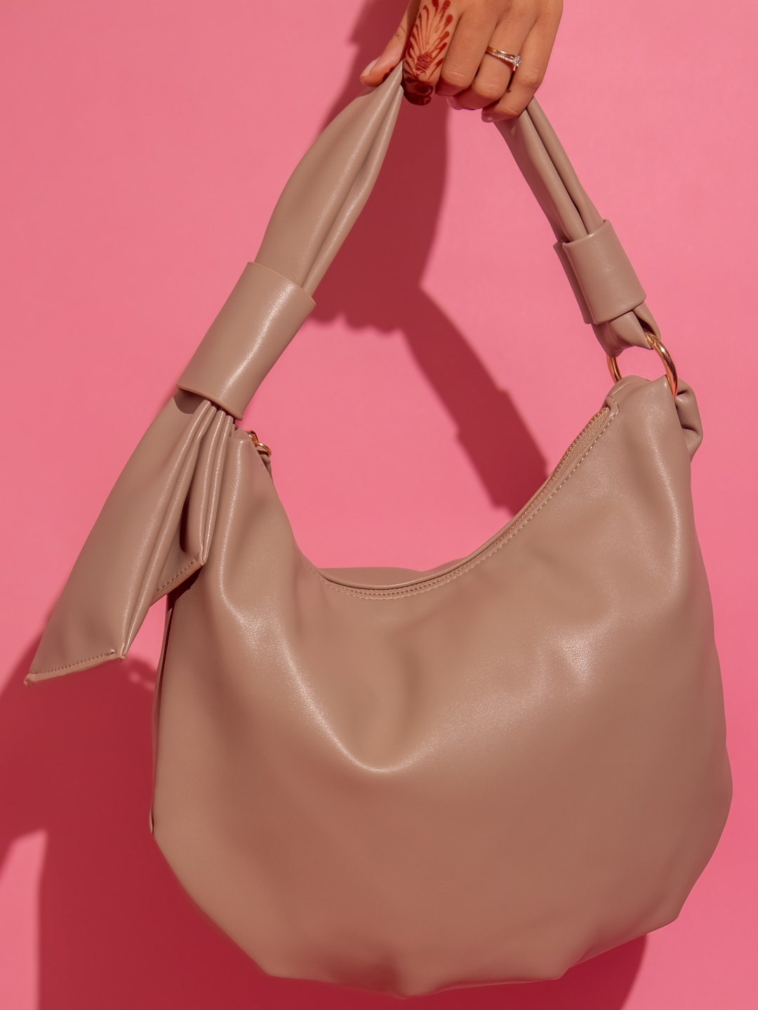 

Inc 5 Textured Bucket Hobo Bag, Beige