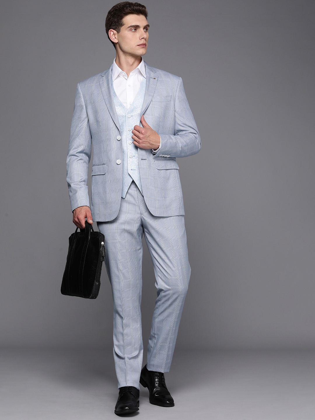 

Louis Philippe Men Slim Fit 3-Piece Set, Blue
