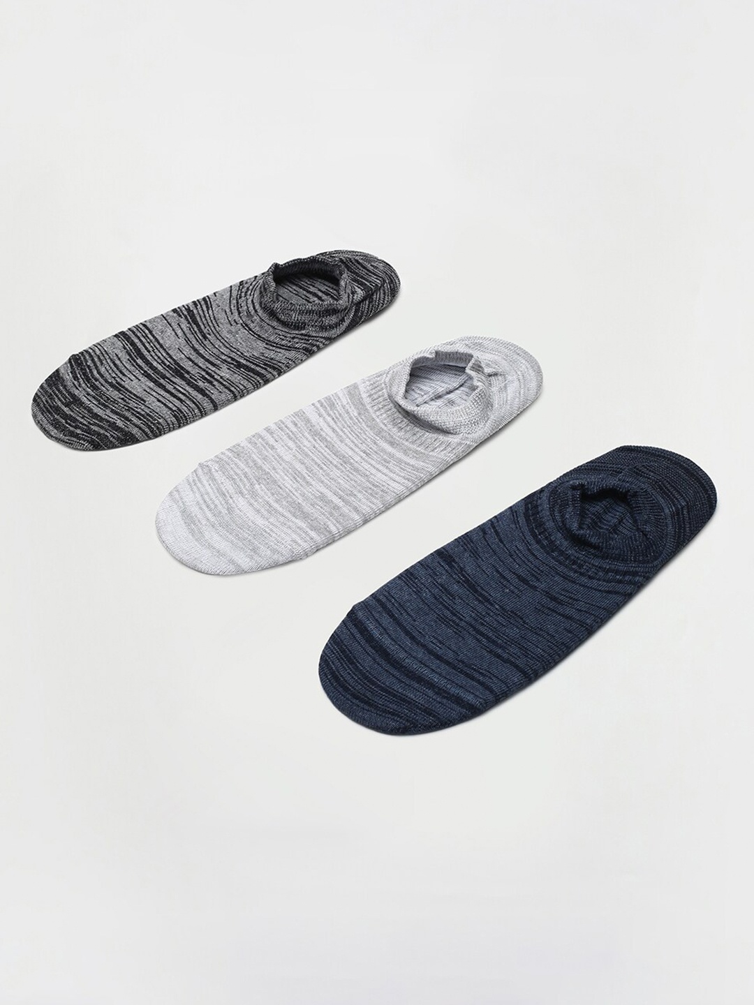 

max Men Pack Of 3 Patterned Shoe Liner Socks, Grey