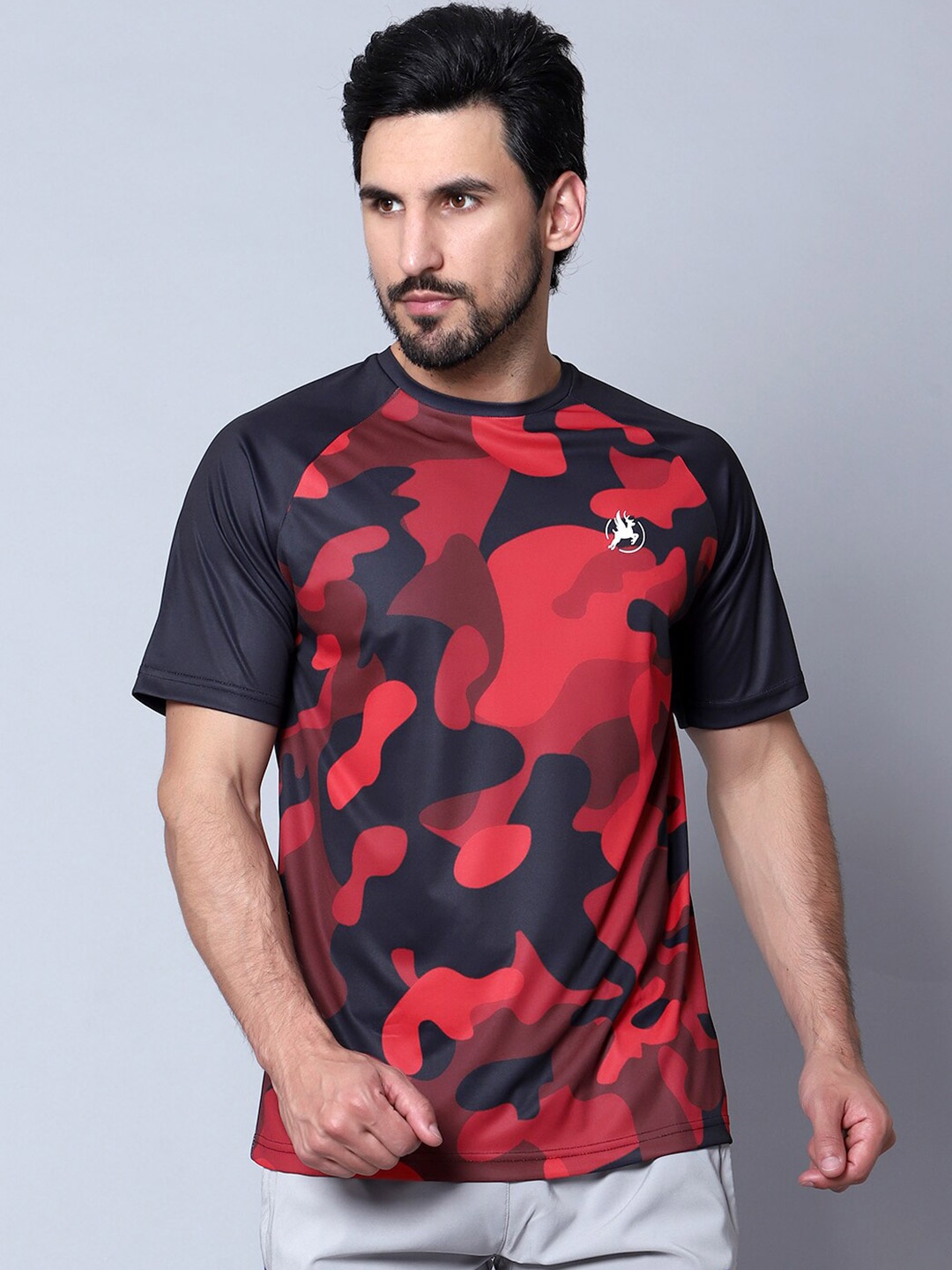 

Trenz StealthFlex Camouflage Printed Raglan Sleeves T-Shirt, Black