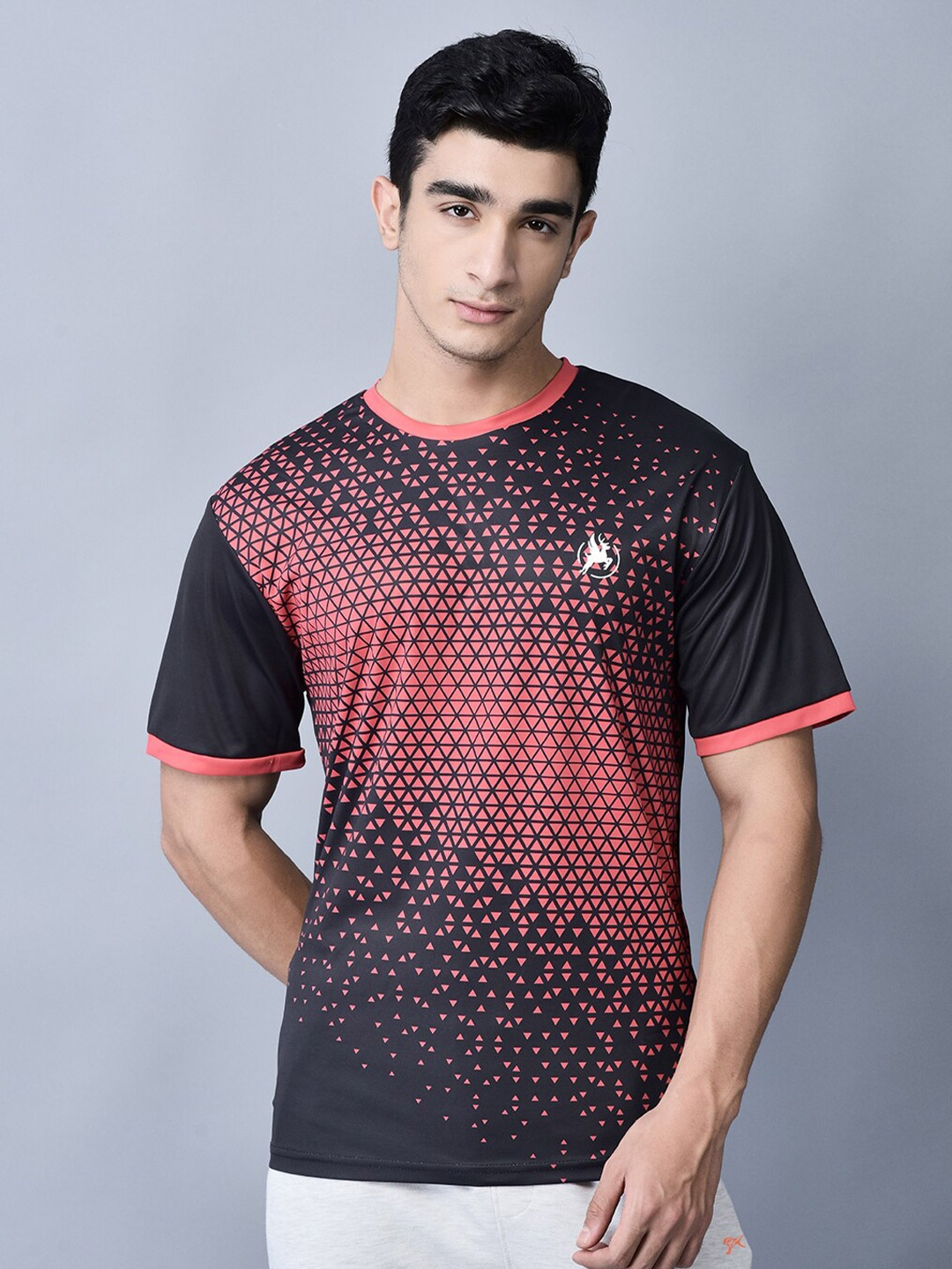 

Trenz Geometric Printed Tennis T-Shirt, Black