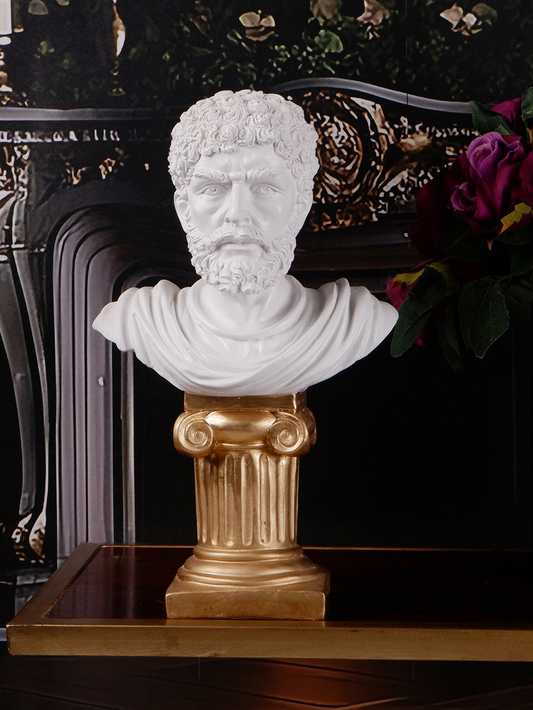 

THE WHITE INK DECOR White Elegance Of Radiance Figurine Textured Showpiece