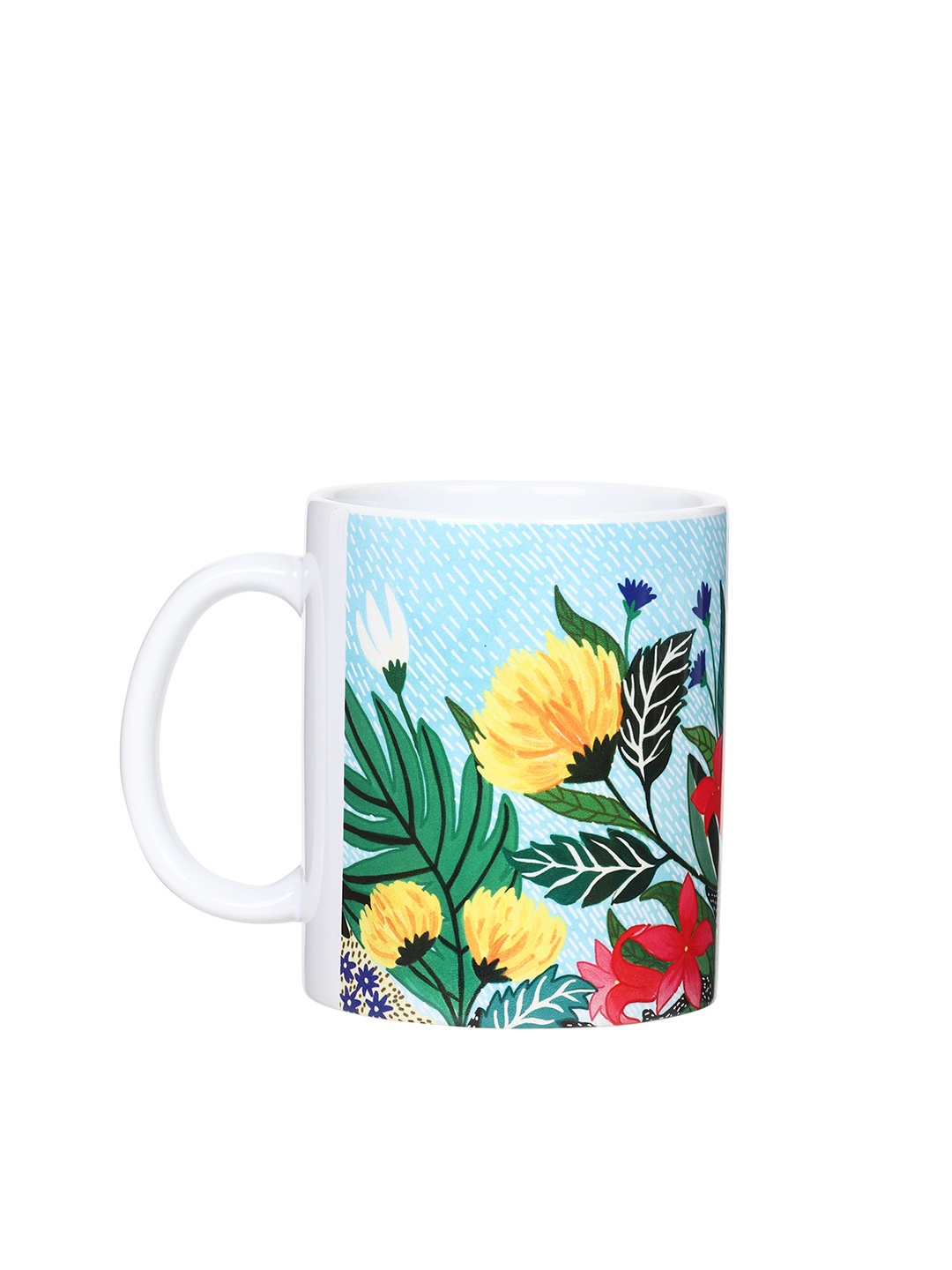 

KOLOROBIA Blue & White Printed Ceramic Glossy Mugs 325 ml