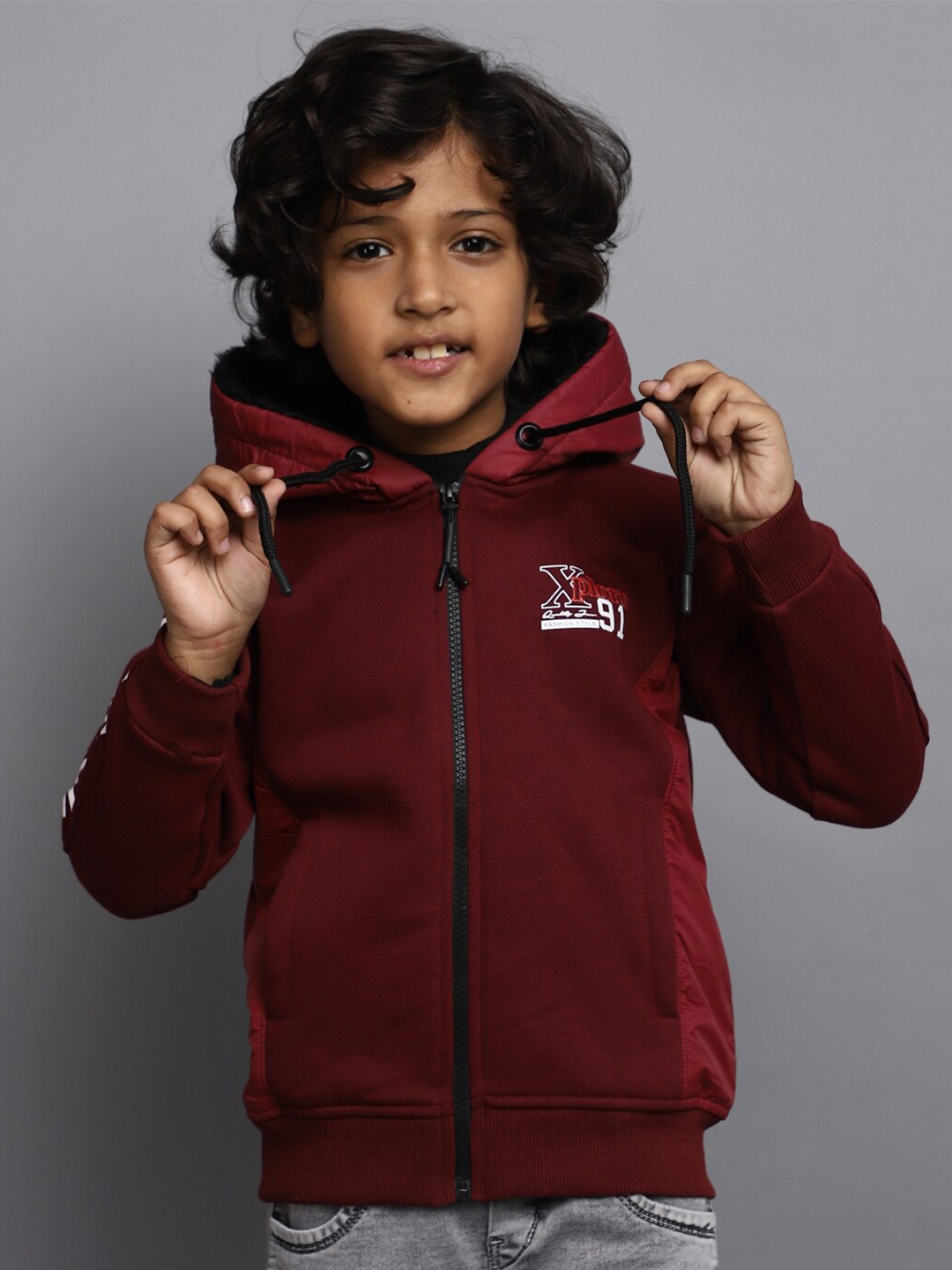 

V-Mart Boys Hooded Long Sleeves Fleece Sweatshirt, Maroon
