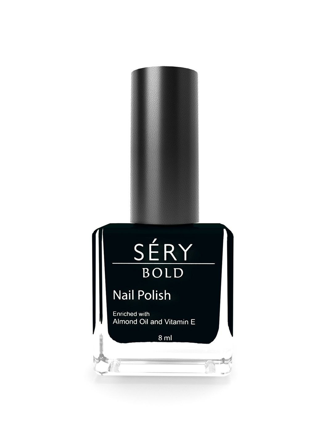 

SERY Bold Quick-Dry Long-Lasting Chip-Resistant Nail Polish with Almond Oil - Ebony MNP-17, Black