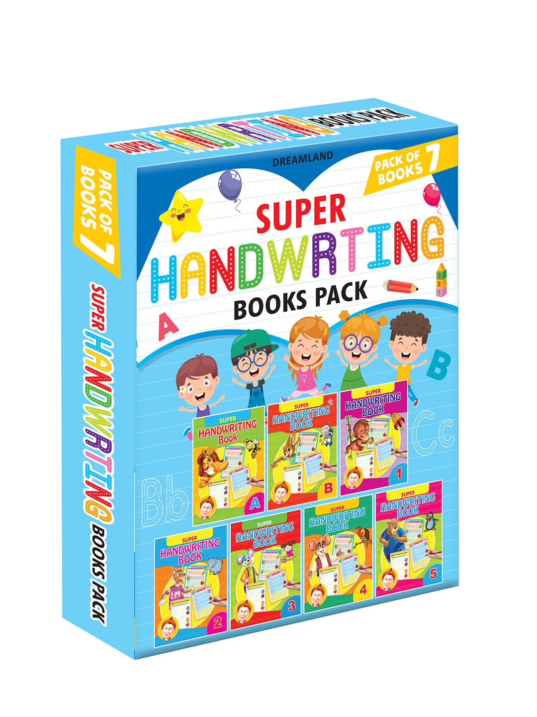 

Dreamland Kids Set of 7 Super Handwriting Books, Pink