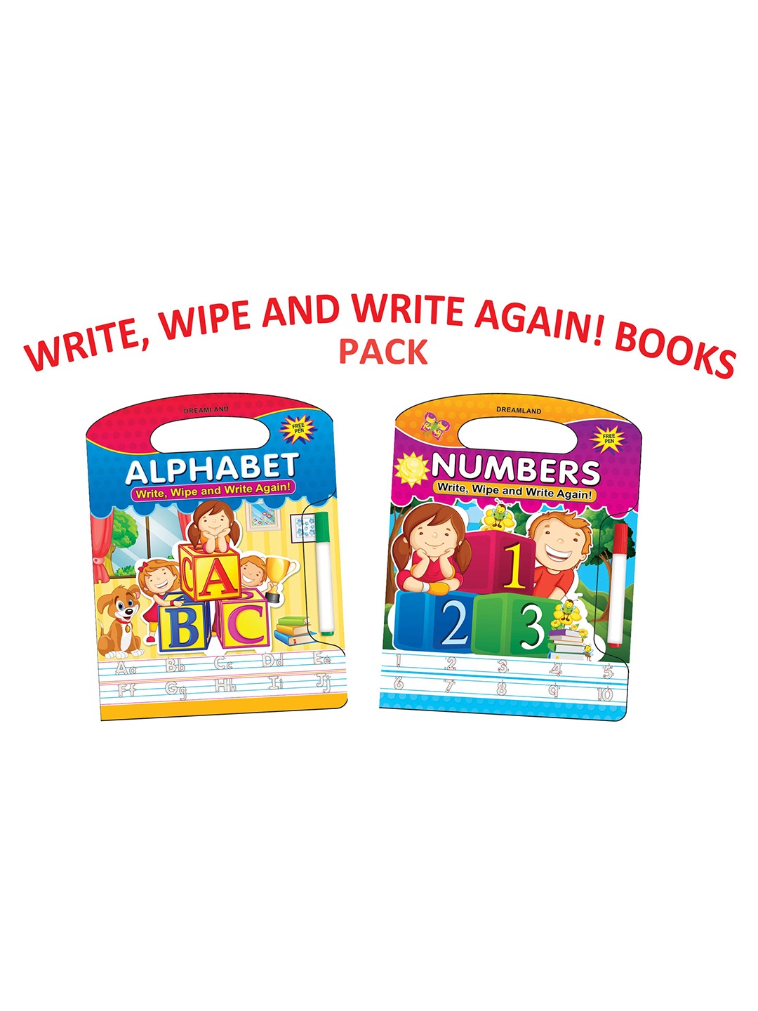 

Dreamland Kids Dreamland Write and Wipe Books- 2 Titles, White