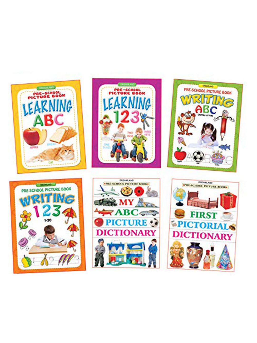 

Dreamland Kids 6 Pcs Pre-School Picture Books Pack, White