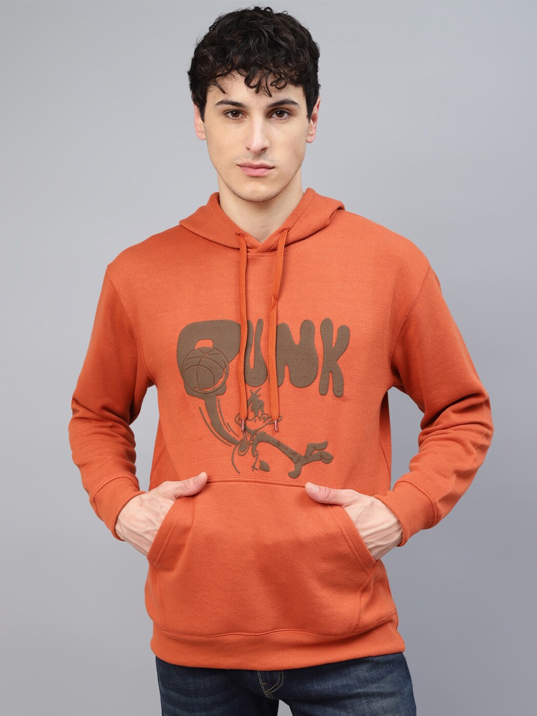

Kook N Keech Graphic Printed Hooded Sweatshirt, Orange
