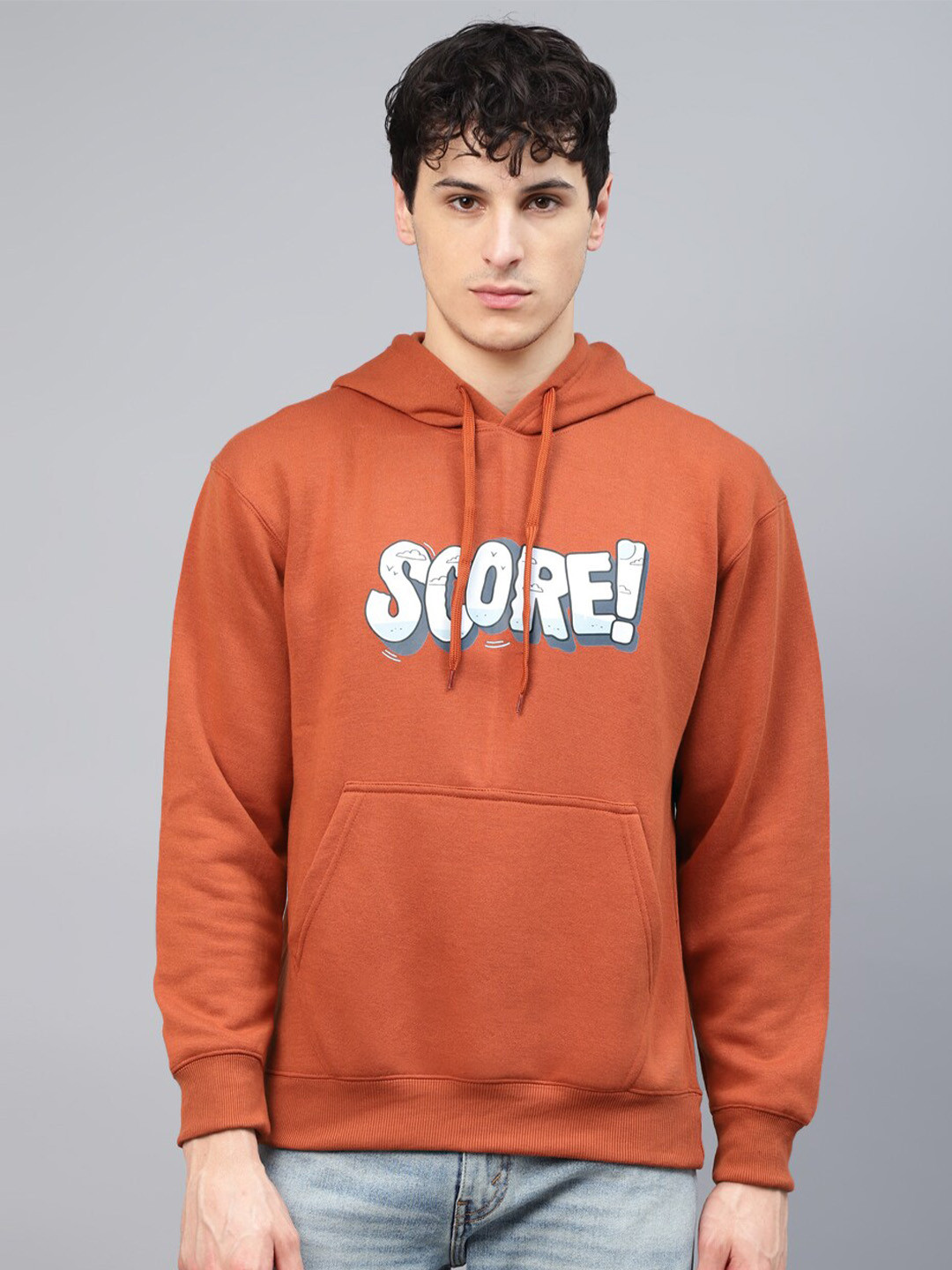 

Kook N Keech Typography Printed Hooded Sweatshirt, Orange