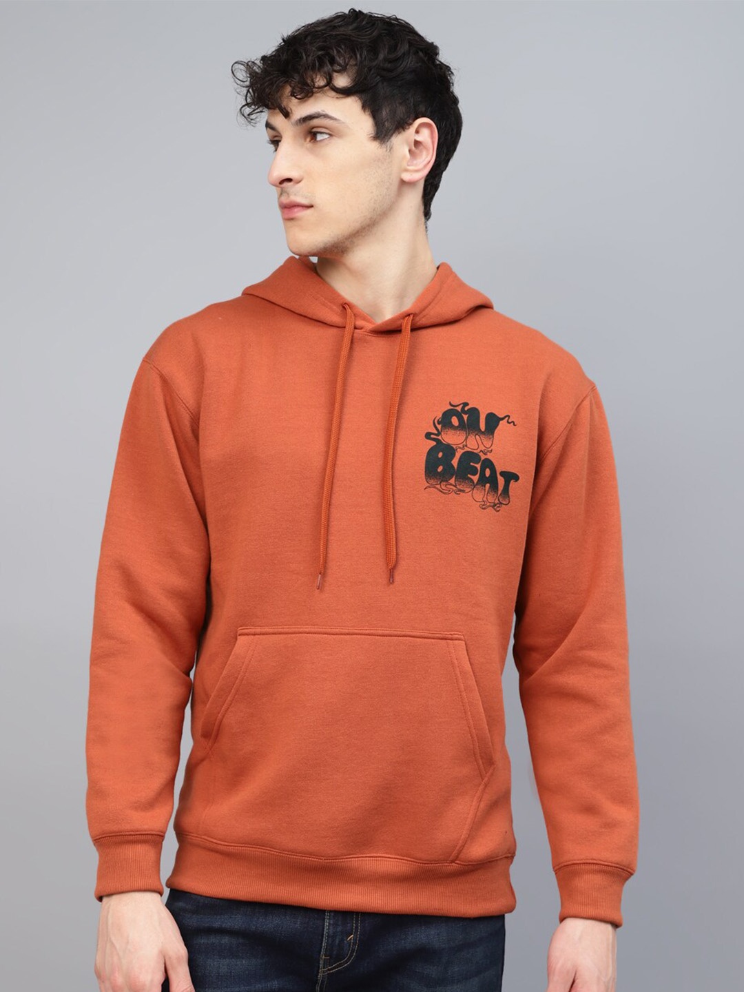 

Kook N Keech Typography Printed Hooded Sweatshirt, Orange