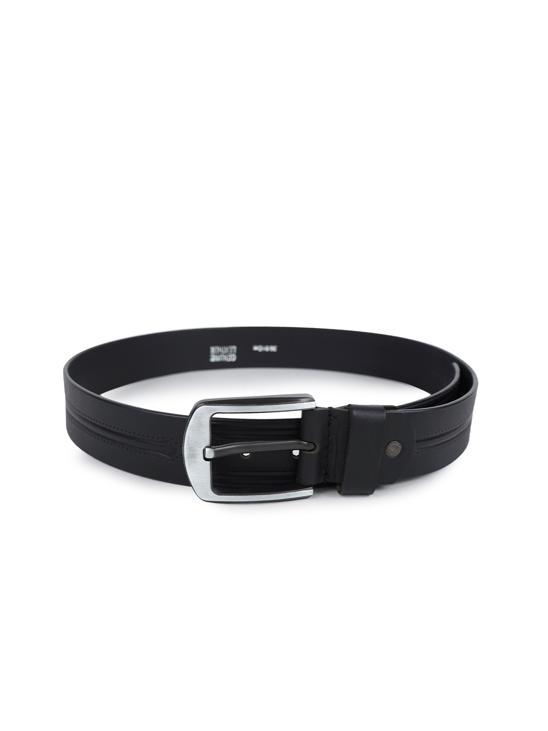 

CIMONI Men Textured Genuine Leather Wide Belt, Black