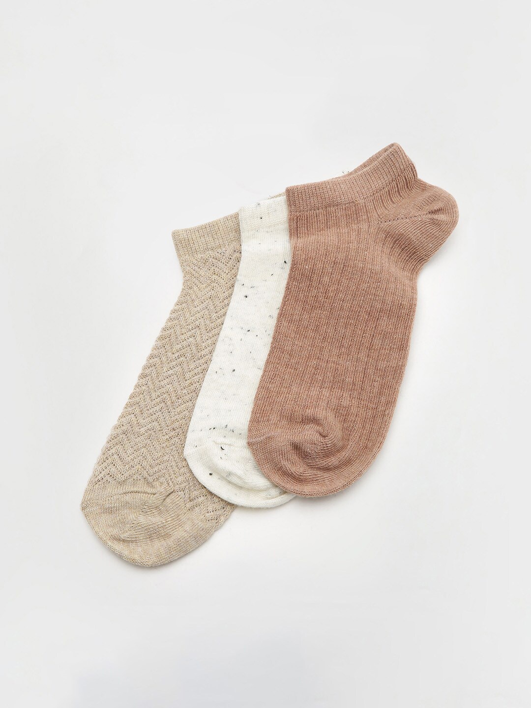 max Pack Of 3 Ankle-Length Socks, Brown