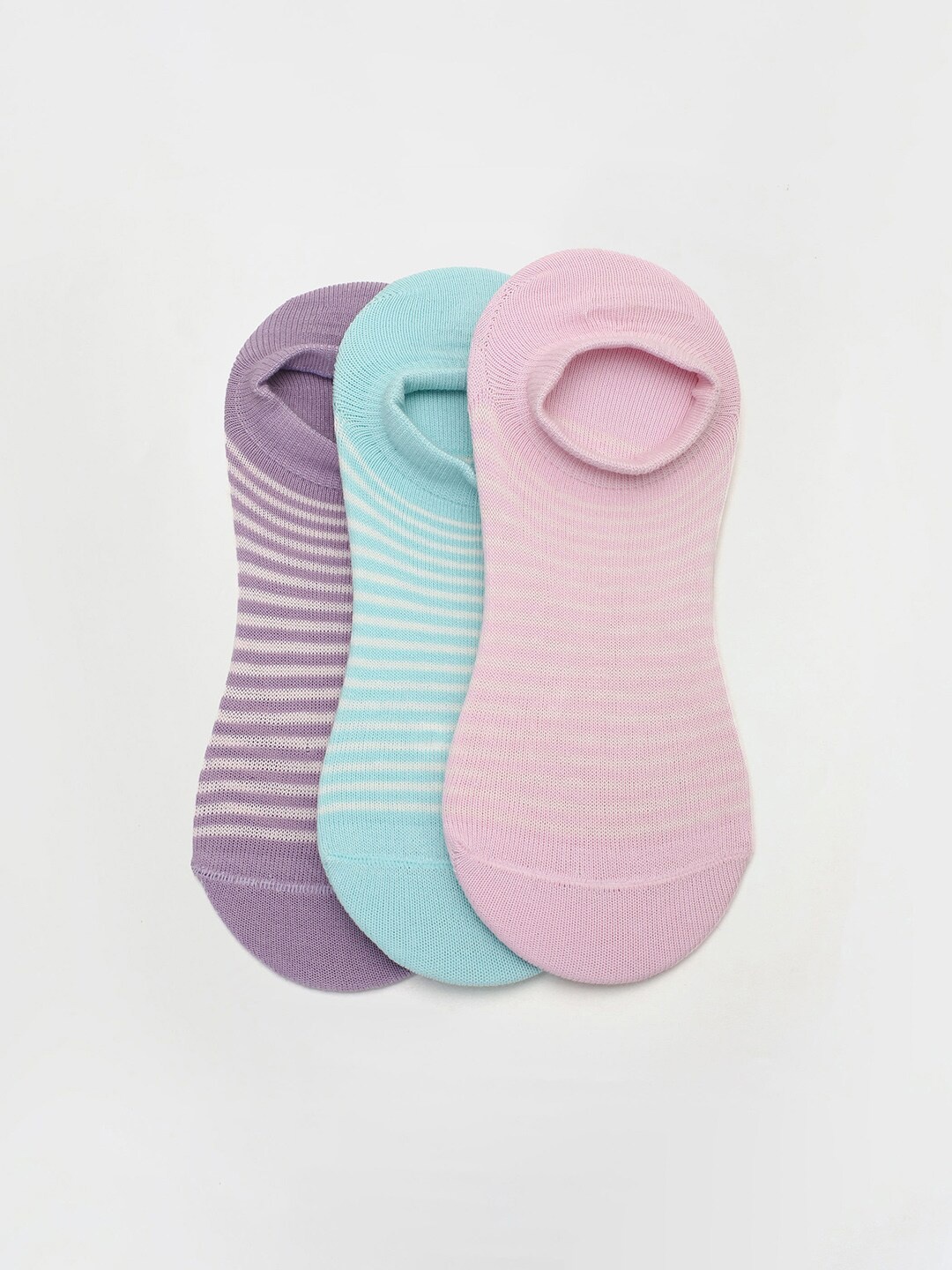 

max Pack Of 3 Striped Shoe Liner Socks, Pink