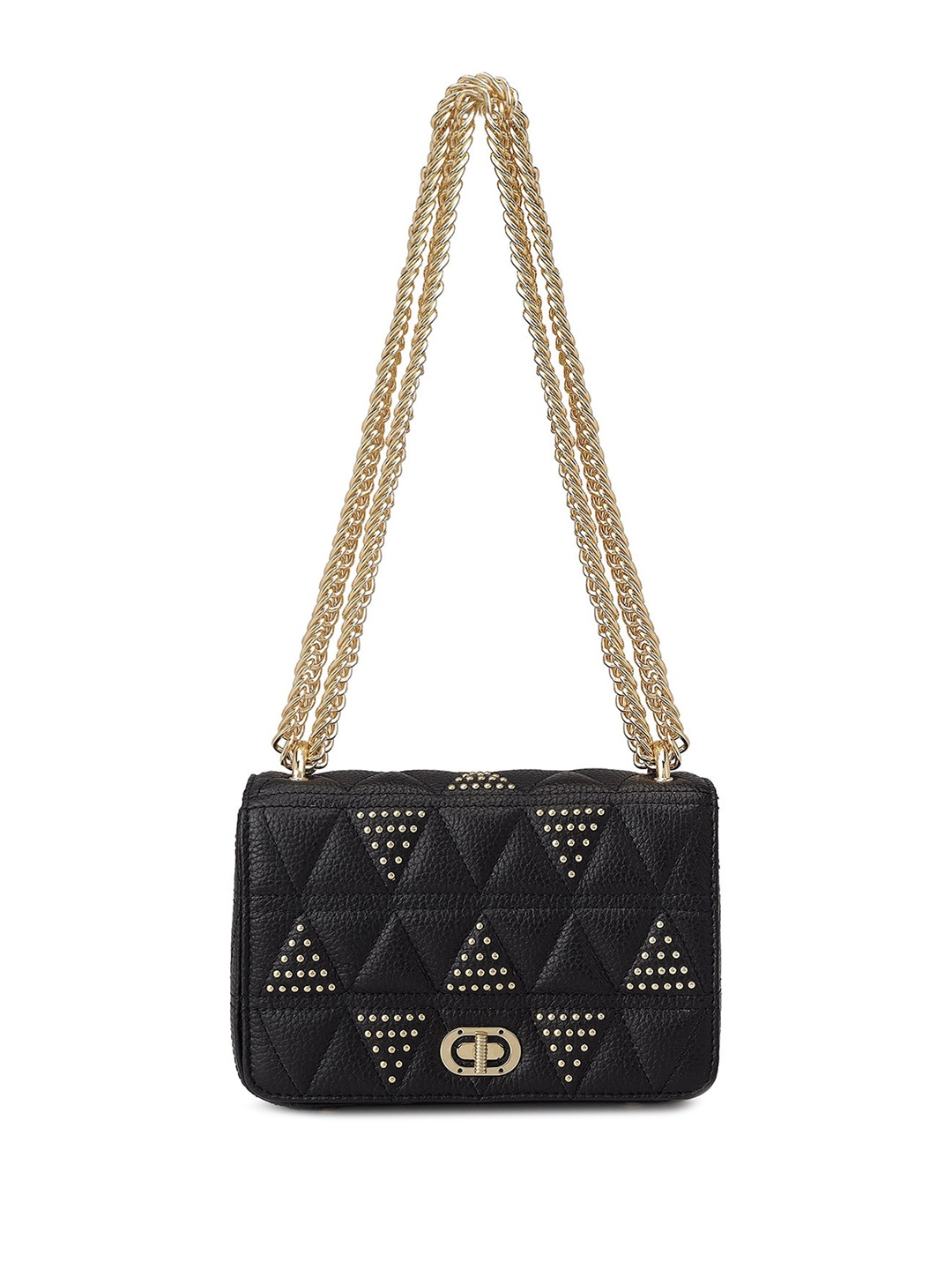 

Da Milano Textured Leather Shoulder Bag, Black