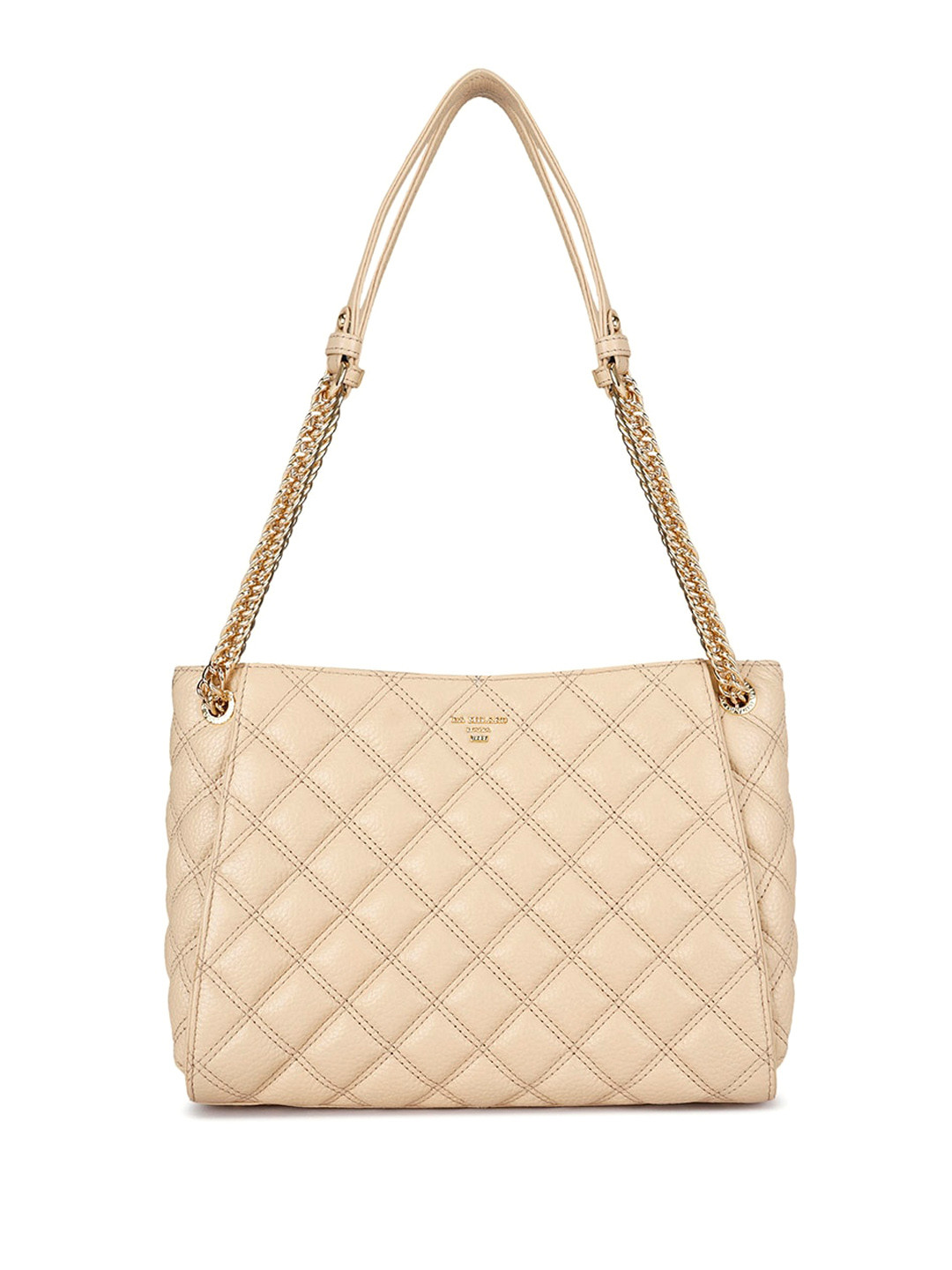 

Da Milano Textured Structured Leather Shoulder Bag, Cream