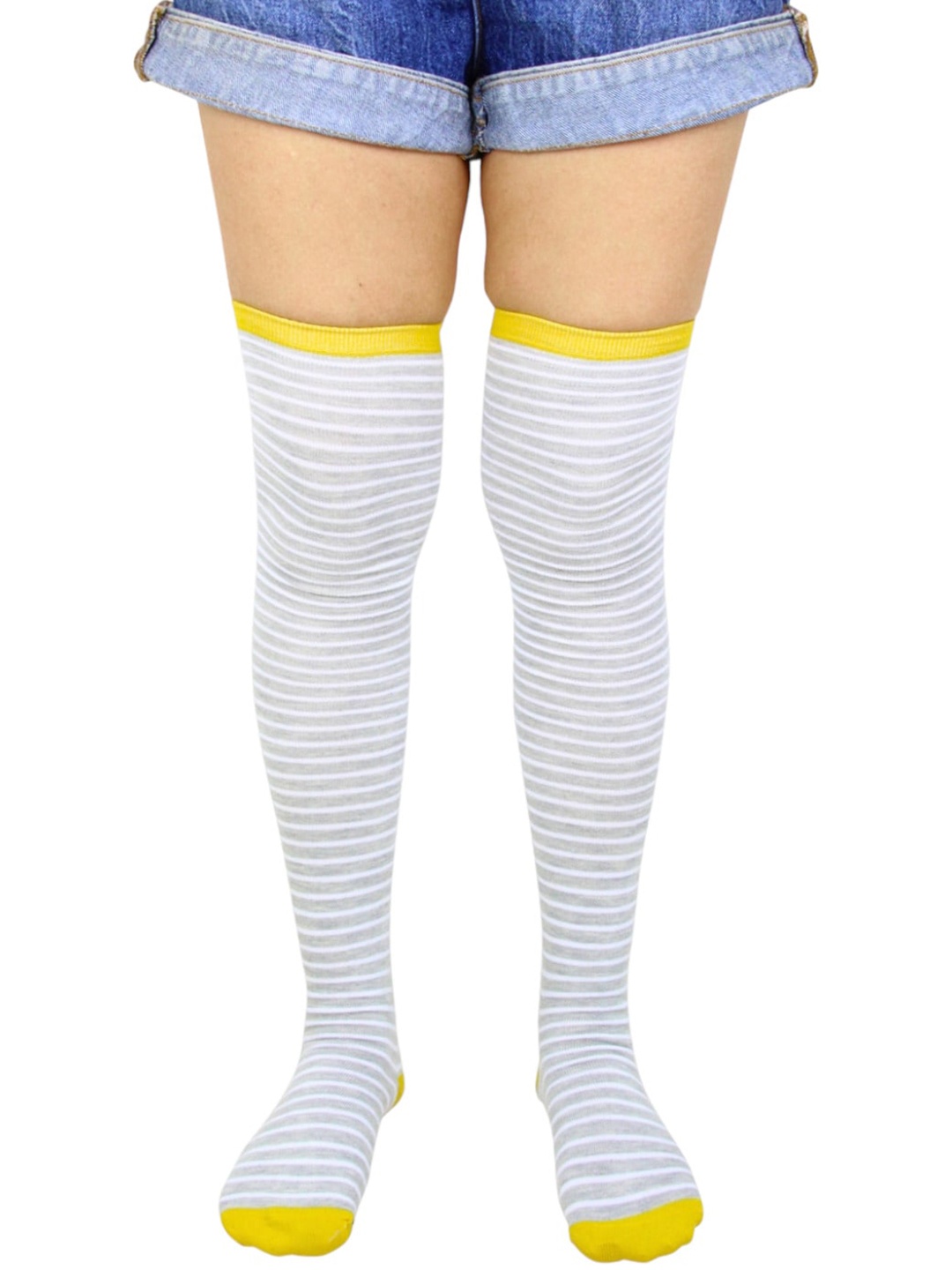 

BAESD Striped Stockings, Grey
