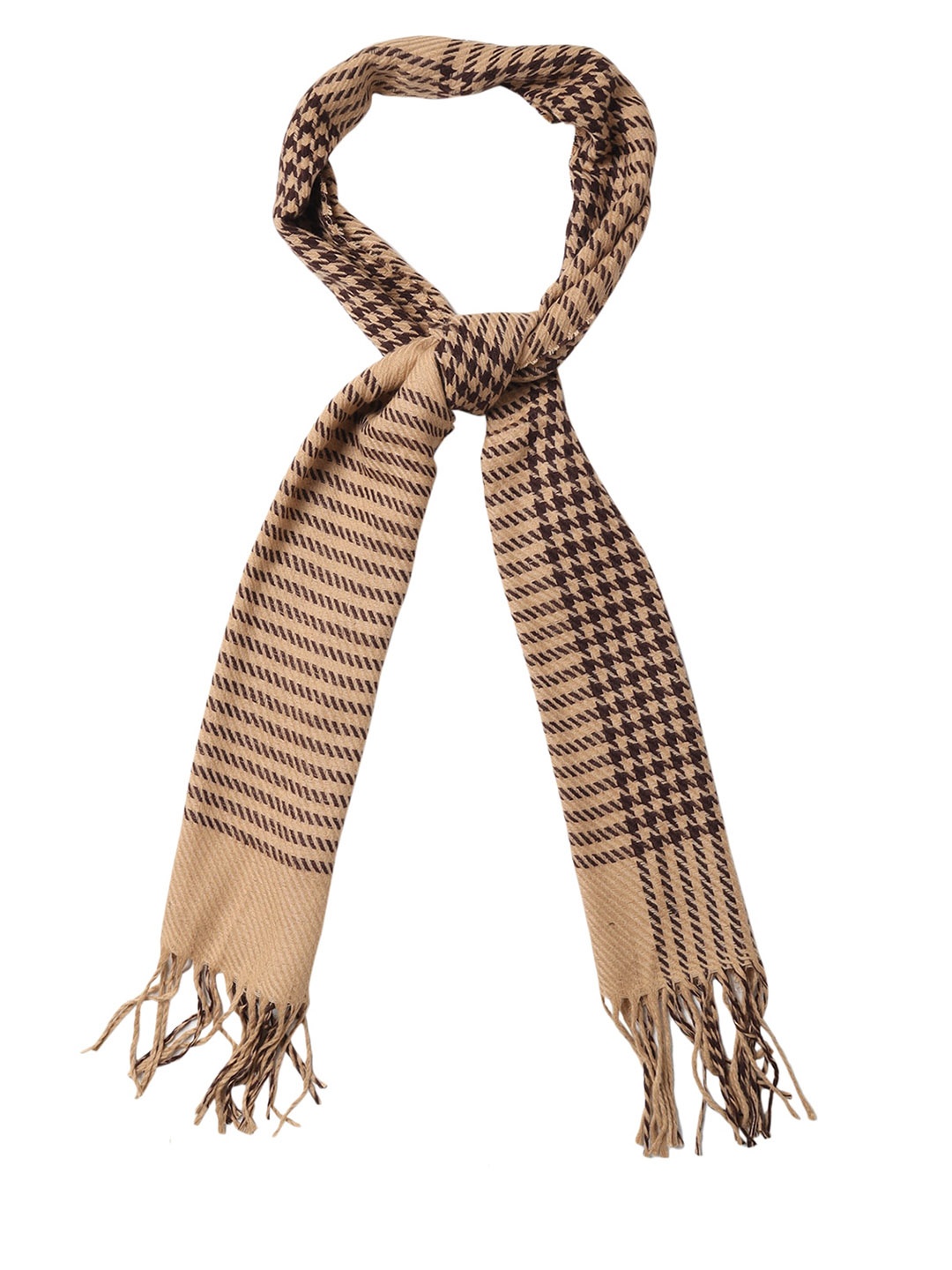 

Zacharias Checked Pashmina Muffler, Brown