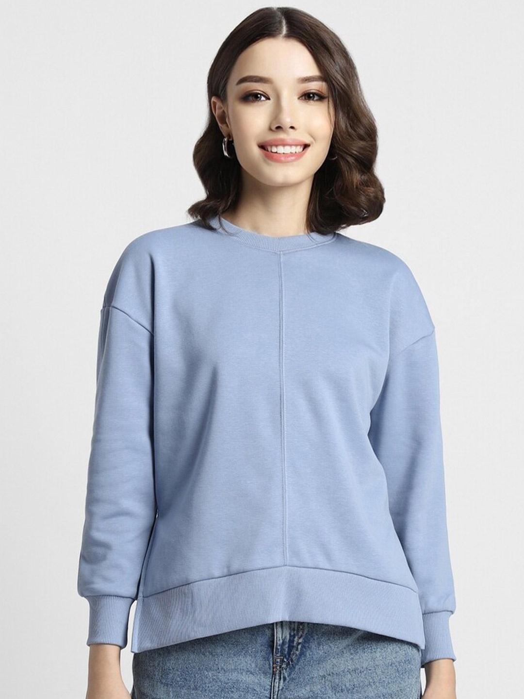 

FOREVER 21 Round Neck Pullover, Blue