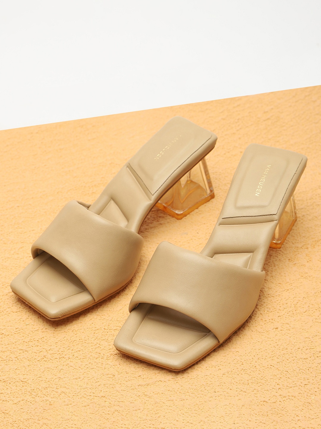 

Van Heusen Woman Open Toe Block Heels, Beige