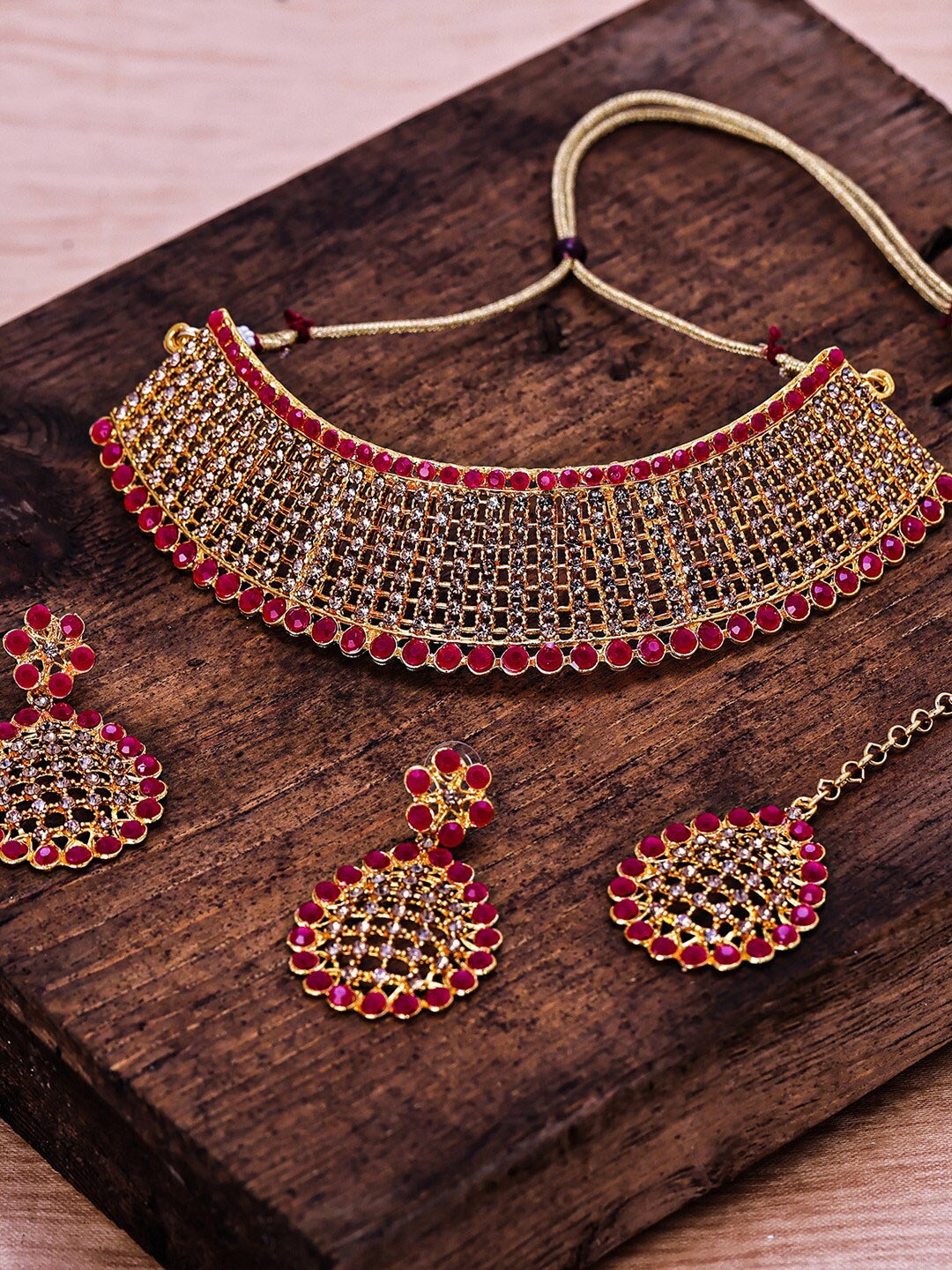 

Sukkhi Gold-Plated AD Stone-Studded Jewellery Set