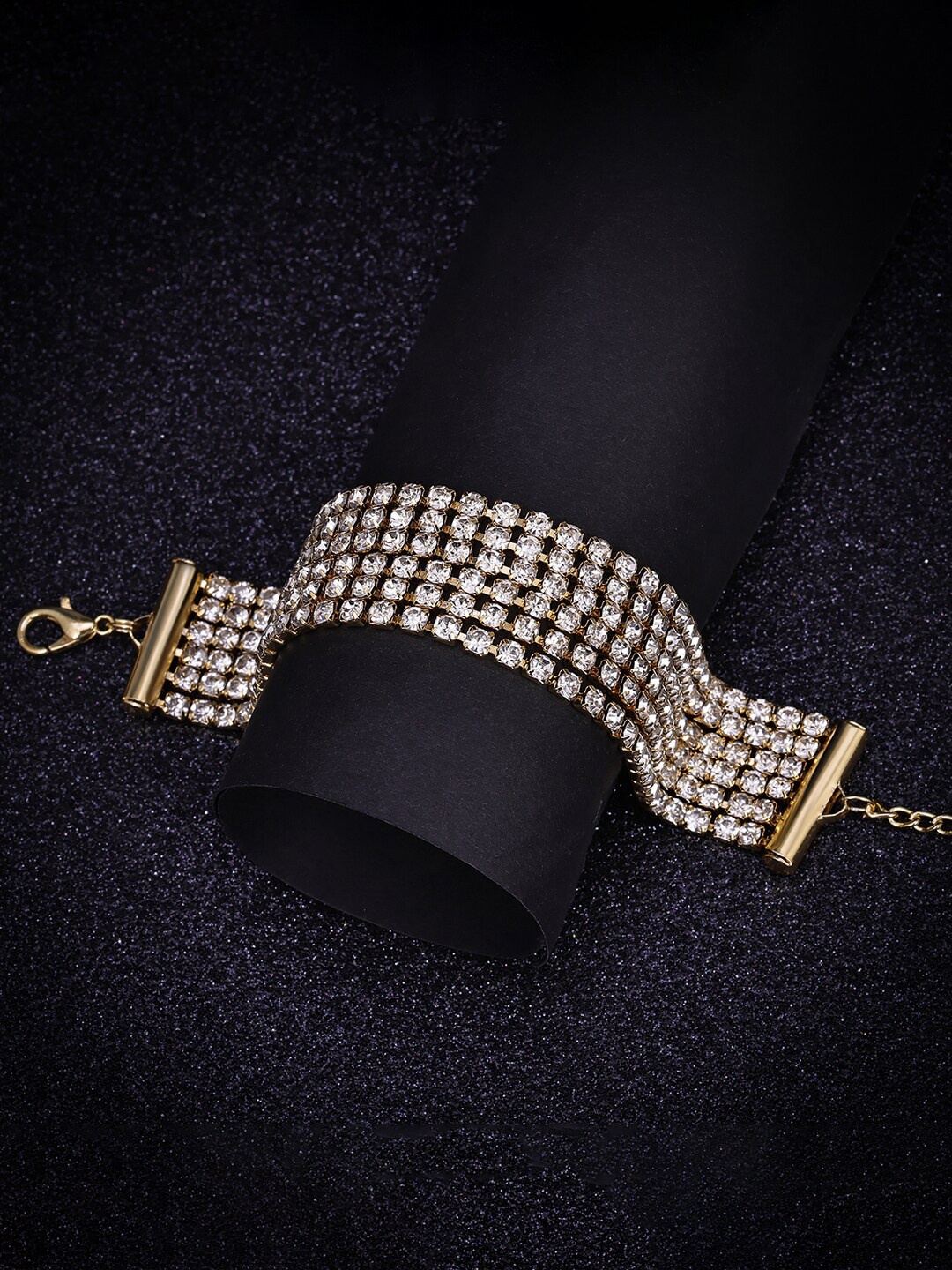 

Sukkhi Gold-Plated Stone-Studded Adjustable Wraparound Bracelet